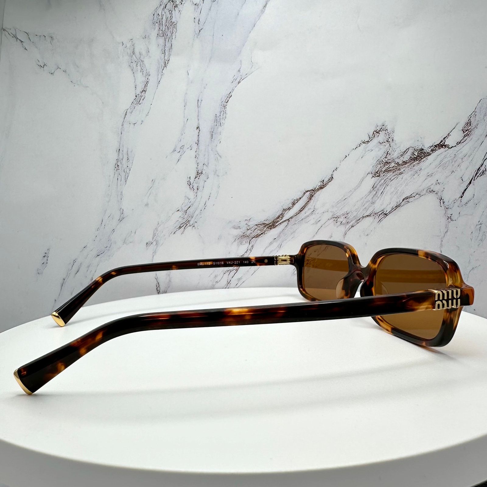 Miu Miu New MIU MIU Sunglasses Brown Tortoise Slim Acetate Authentic Size ONE SIZE - 17 Thumbnail