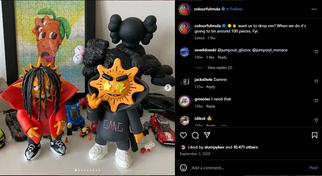 Glo Gang Limited Chief Keef Glo Gang Vinyl Toy 8" Colourful Mula 2021 Size ONE SIZE - 10 Thumbnail