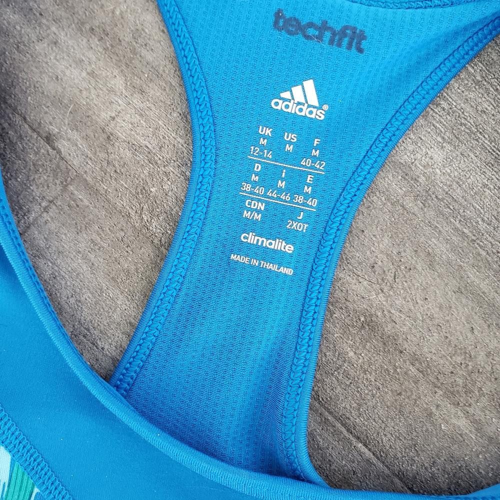Adidas Blue Climalite Adidas TechFit Sport Bra Size ONE SIZE - 3 Thumbnail