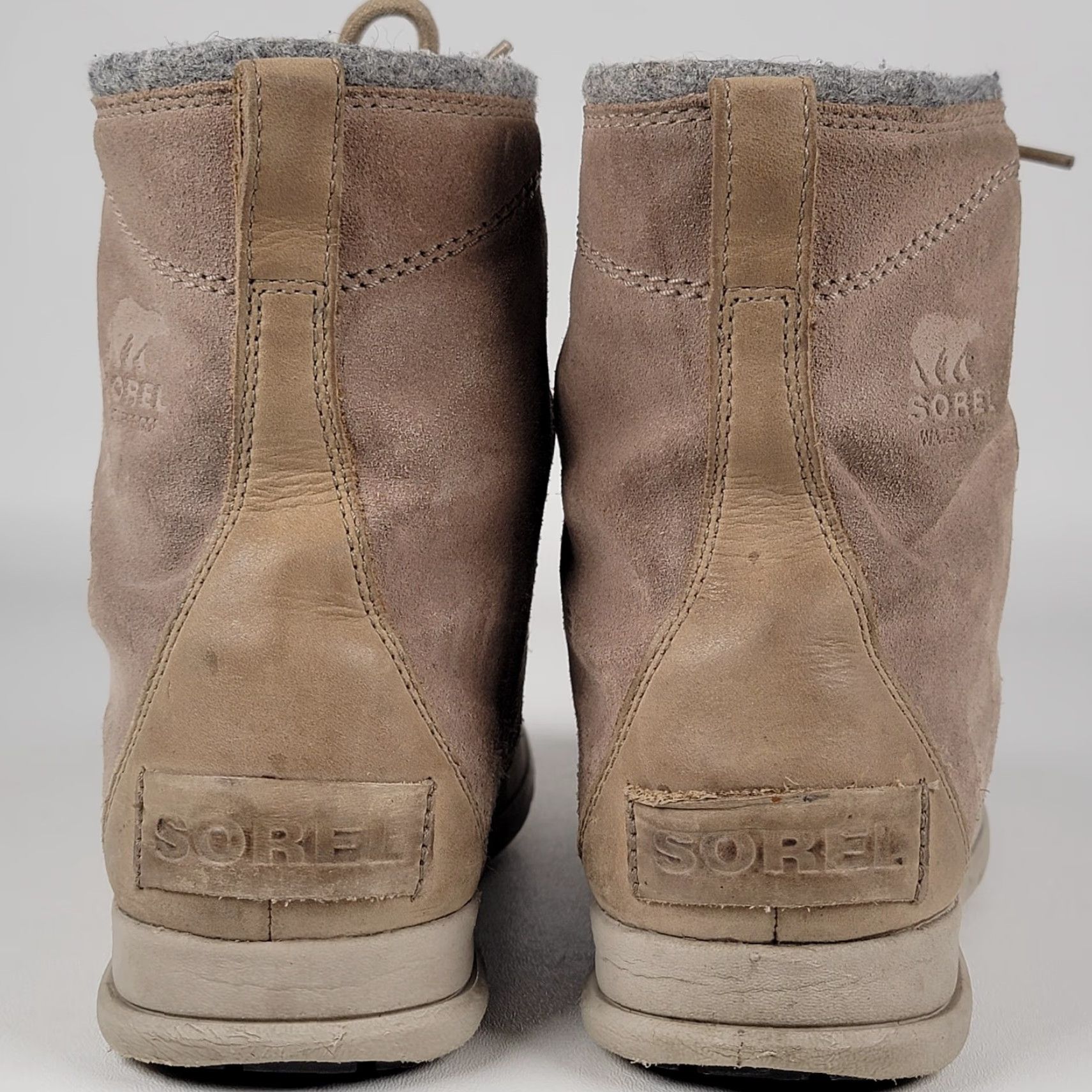 SOREL Sorel Explorer Joan Felt WP Winter Boots Women Size 7.5 EUR 38.5 Khaki Leather Size US 6 / IT 36 - 7 Thumbnail