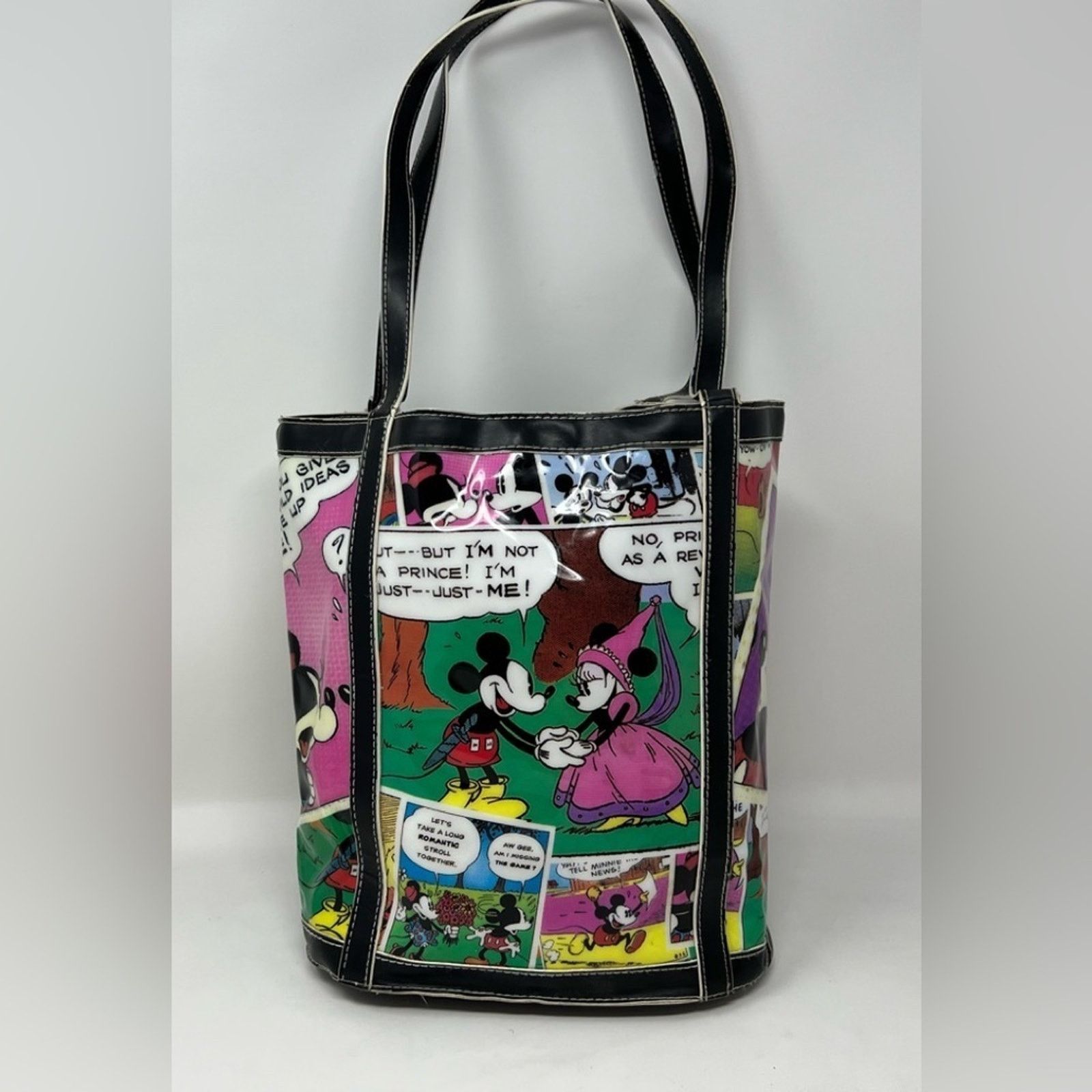 Disney Walt Disney World Disneyland Resort Vinyl Comic Tote Handbag Size ONE SIZE - 2 Thumbnail
