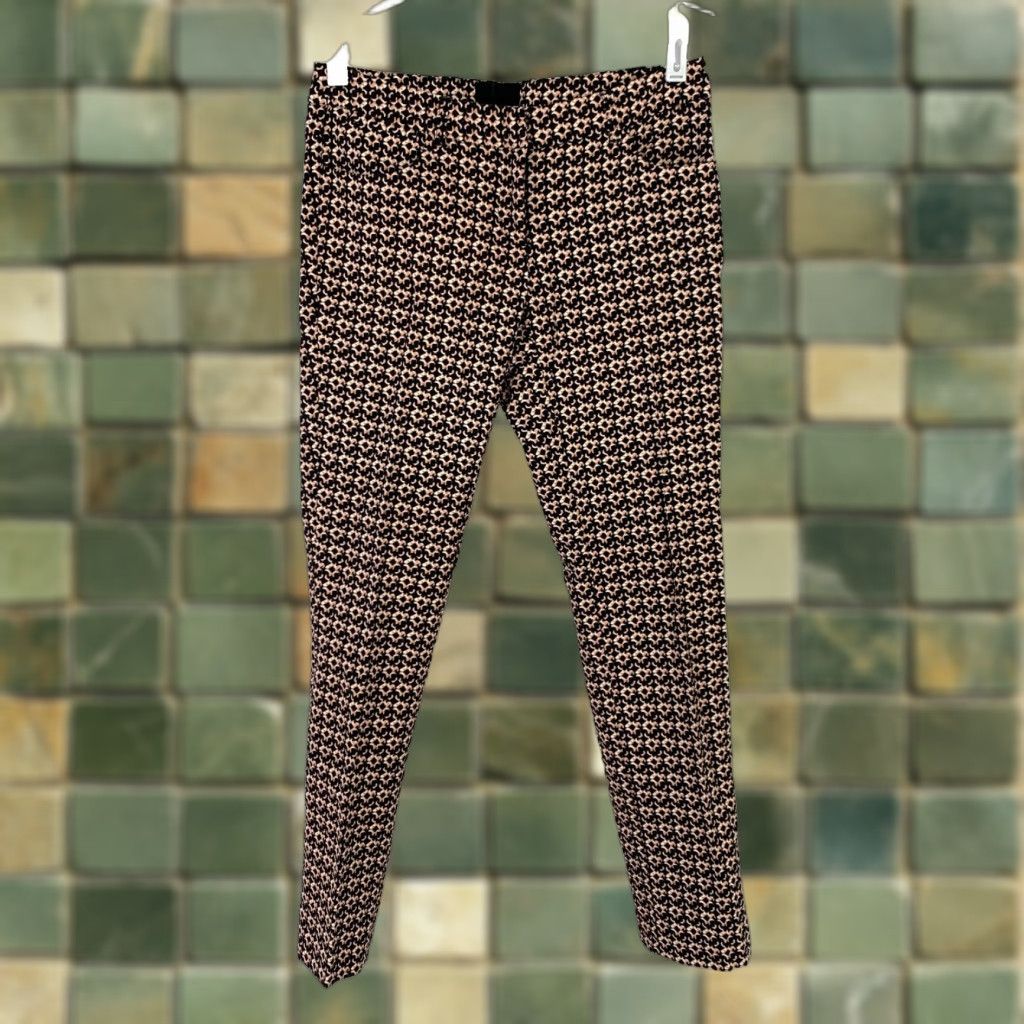 Cynthia Rowley Cynthia Rowley Abstract Geometric Stretch Skinny Pants 0 Black Multicolor - Dress Pants, Work, Casual, Formal Women Skinny Inseam 27.25in Size 25" / US 0 / IT 36 - 1 Thumbnail