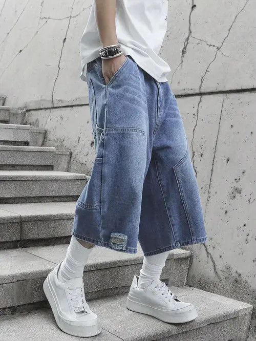 Jean Kinuka x Reiya Vintage retro Shorts Jorts jeans washed Size US 32 / EU 48 - 6 Thumbnail