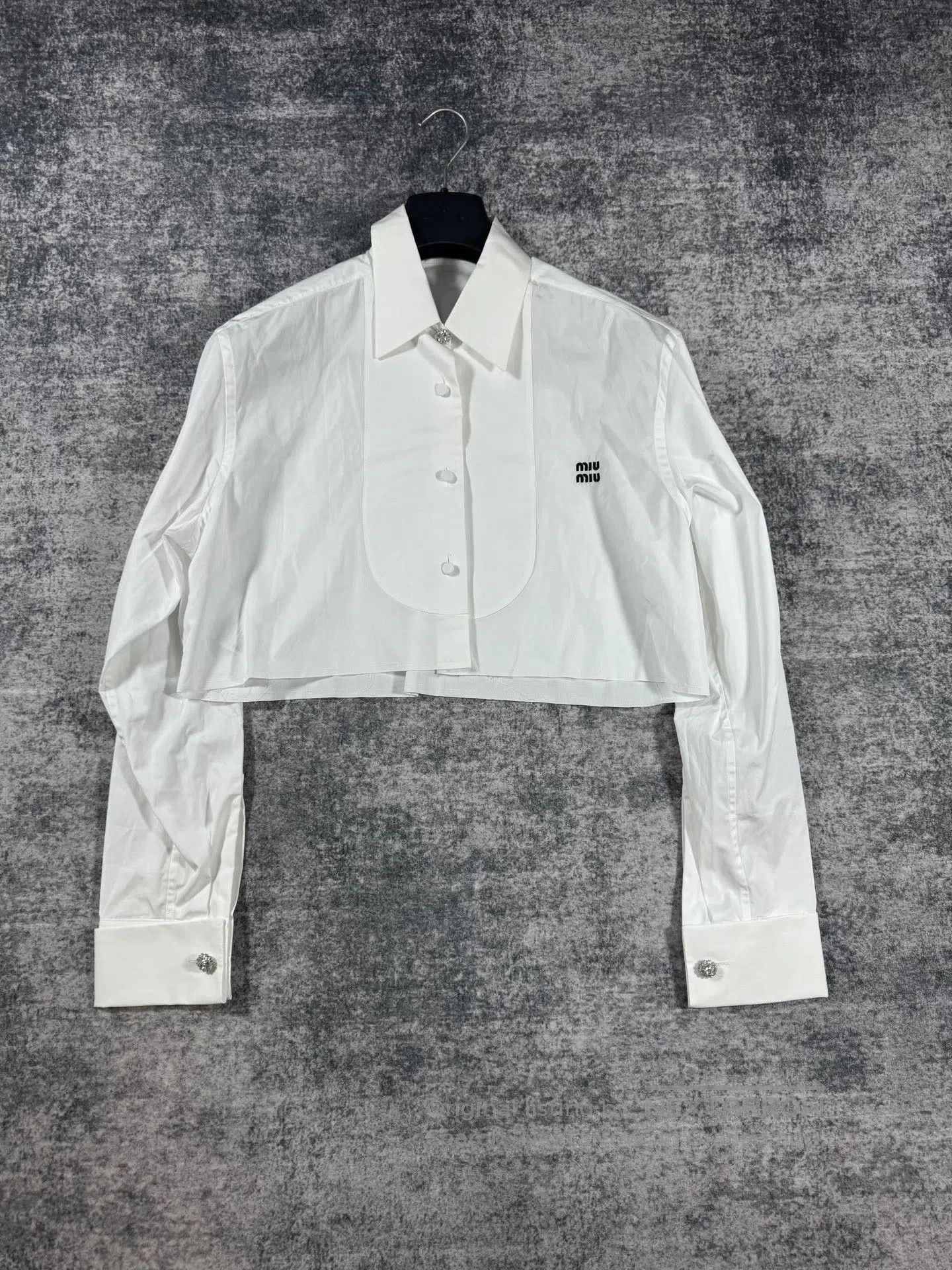 Miu Miu Miu Miu White Crystal Button Shirt| Size S / US 4 / IT 40 - 1 Thumbnail