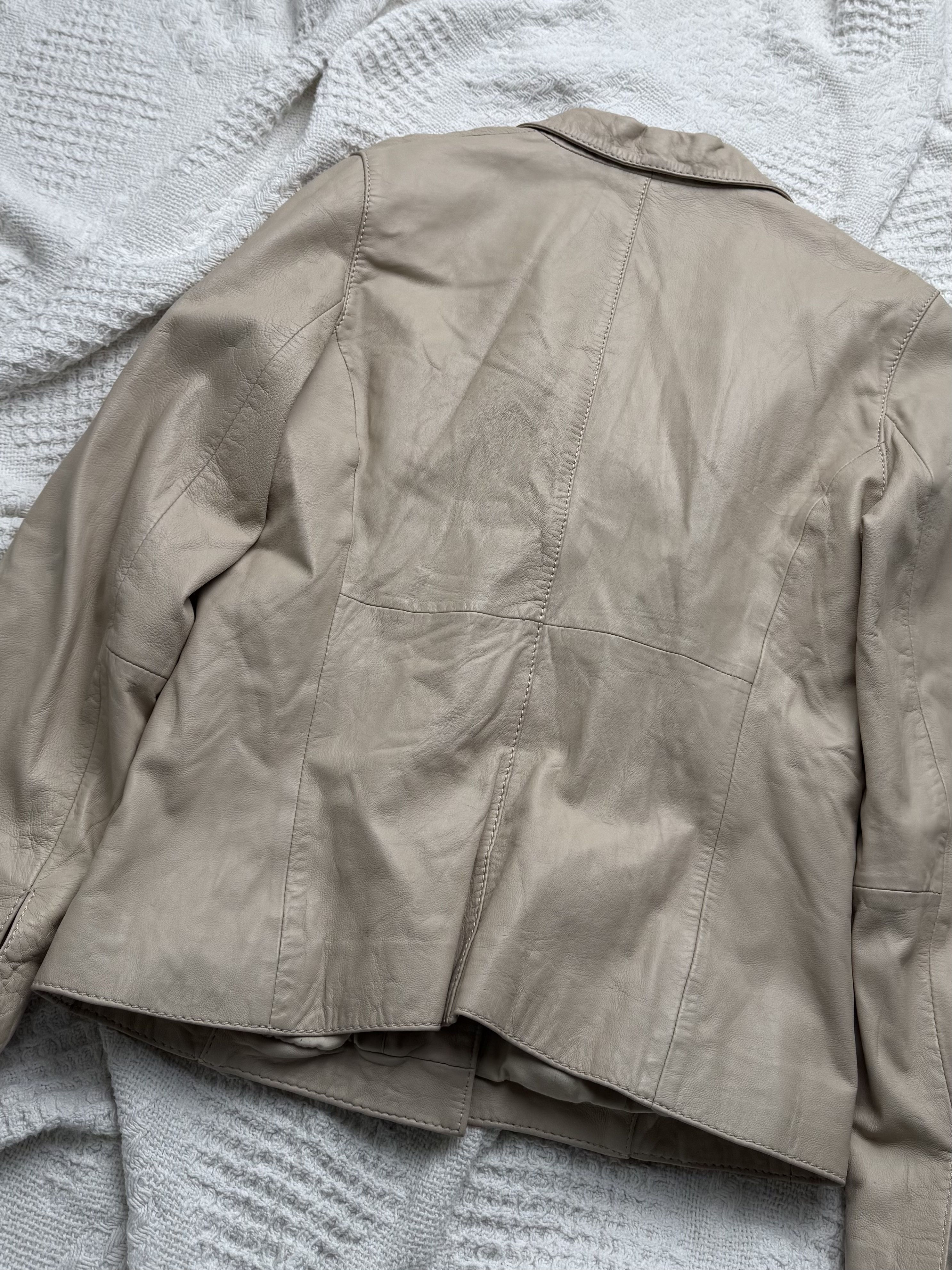Vintage Vintage Leather Blazer Jacket Button Front Tailored Classic Size S / US 4 / IT 40 - 12 Thumbnail