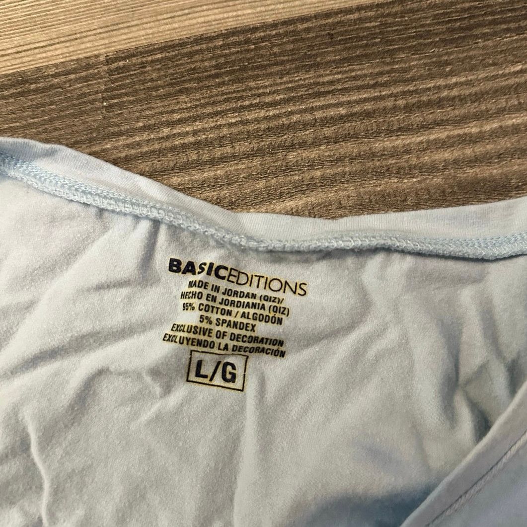 Basic Editions basic editions blue layered short sleeve shirt Size L / US 10 / IT 46 - 3 Thumbnail