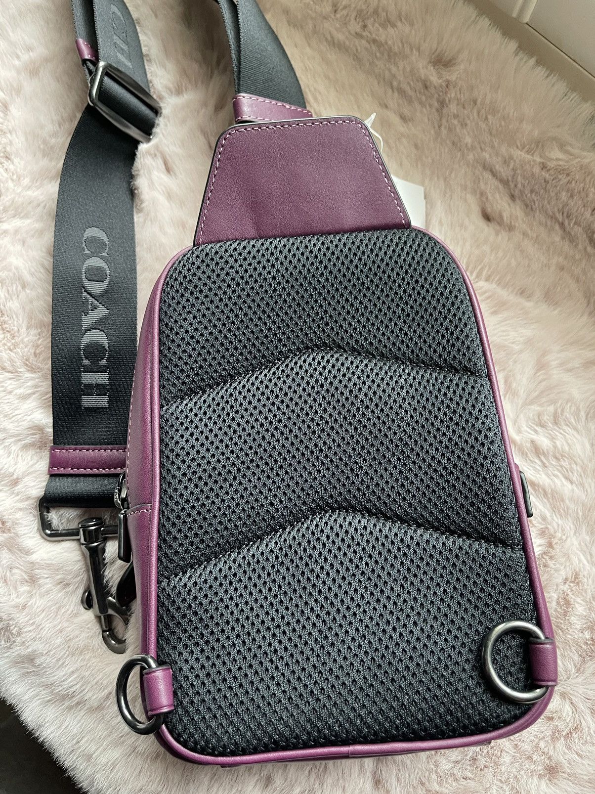 Coach Coach CL410 Track Pack 14 Calf Leather Crossbody /Deep Berry Size ONE SIZE - 6 Thumbnail