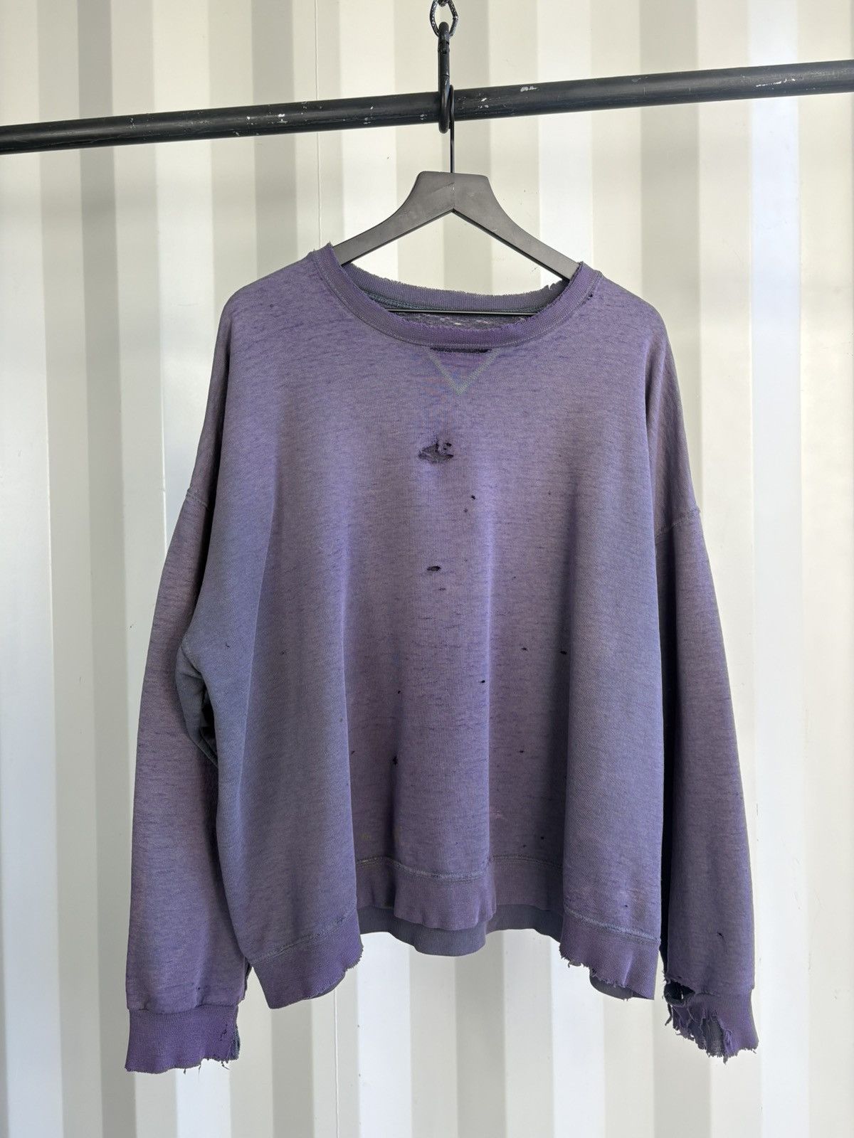 Vintage Thrashed Distressed Sun Faded Sweatshirt Cutoff ERD Grunge Size US XL / EU 56 / 4 - 2 Thumbnail