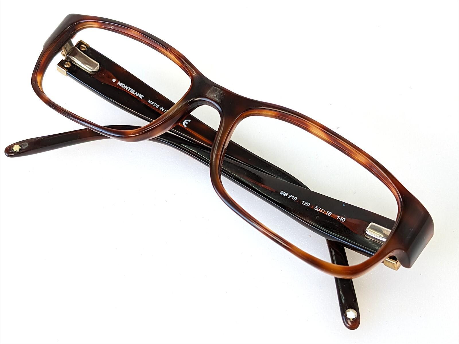 Montblanc Montblanc MB 210 Men Eyeglasses Italy | Tortoise Rectangular Size ONE SIZE - 10 Thumbnail