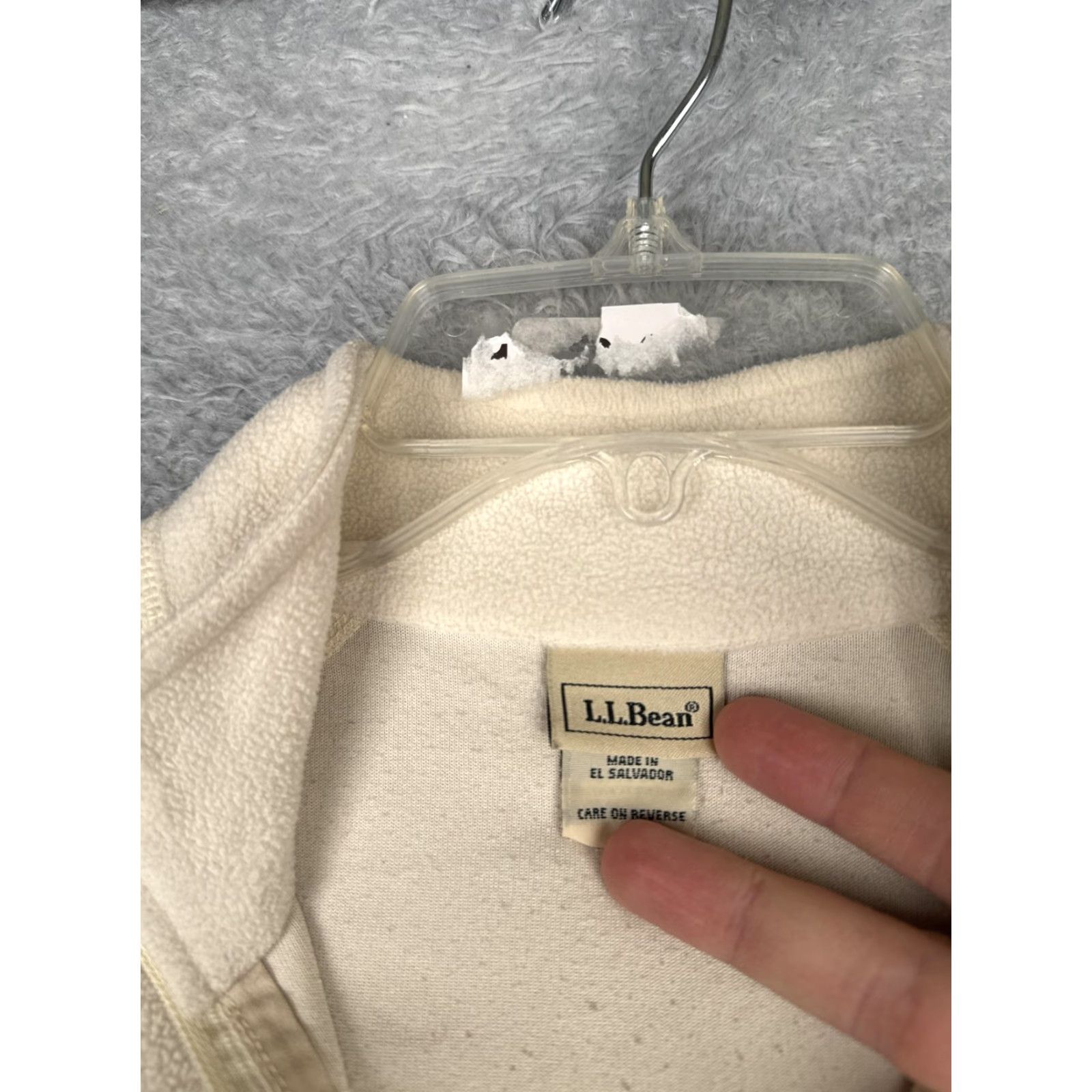 Vintage L.L. Bean Fleece Pullover Womens Medium White 1/4 Zip Mock Neck Pocket Hiking Apparel Casual Outdoor Size M / US 6-8 / IT 42-44 - 6 Thumbnail
