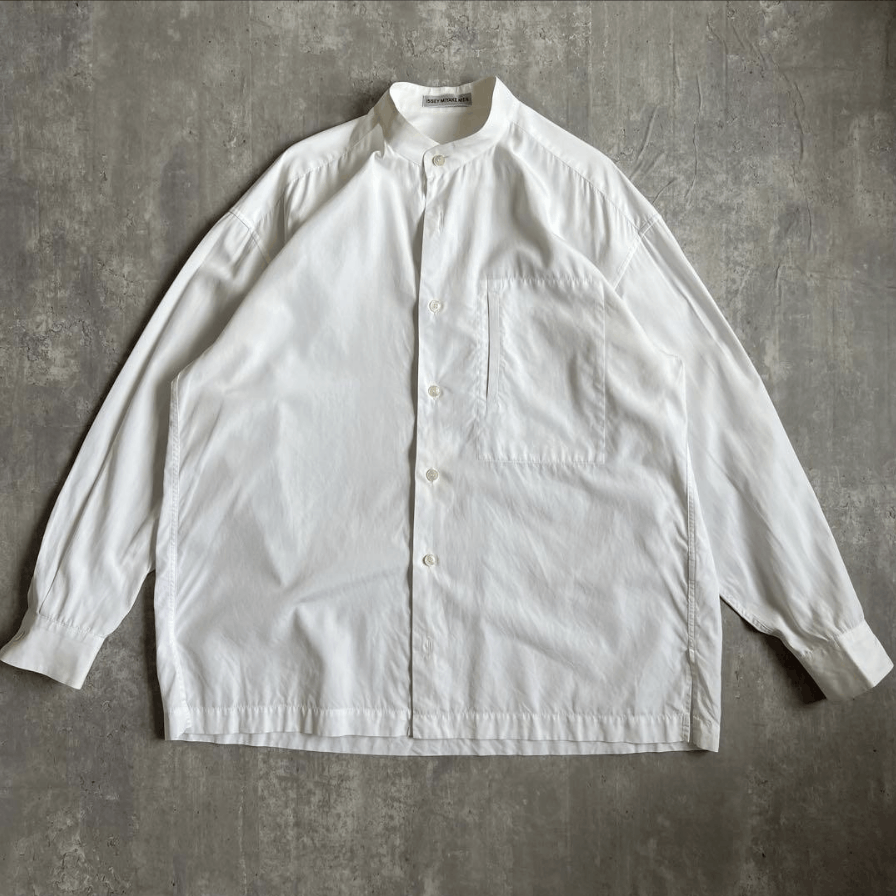 Issey Miyake Silver Tag Band Collar Cotton Shirt White Size US S / EU 44-46 / 1 - 1 Thumbnail