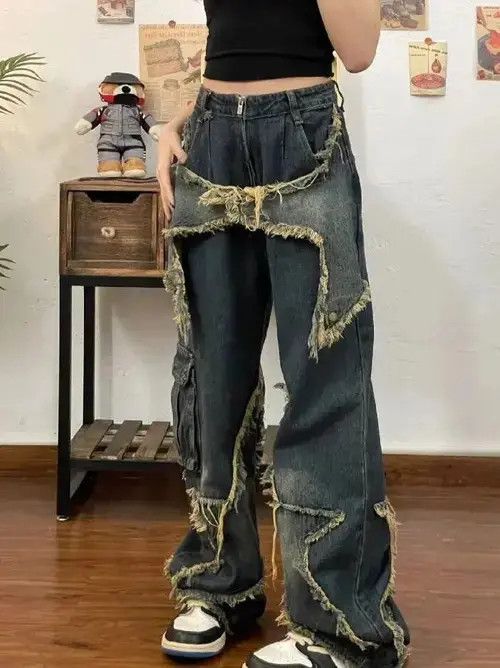 Japanese Brand jeans with star patch Size US 30 / EU 46 - 5 Thumbnail
