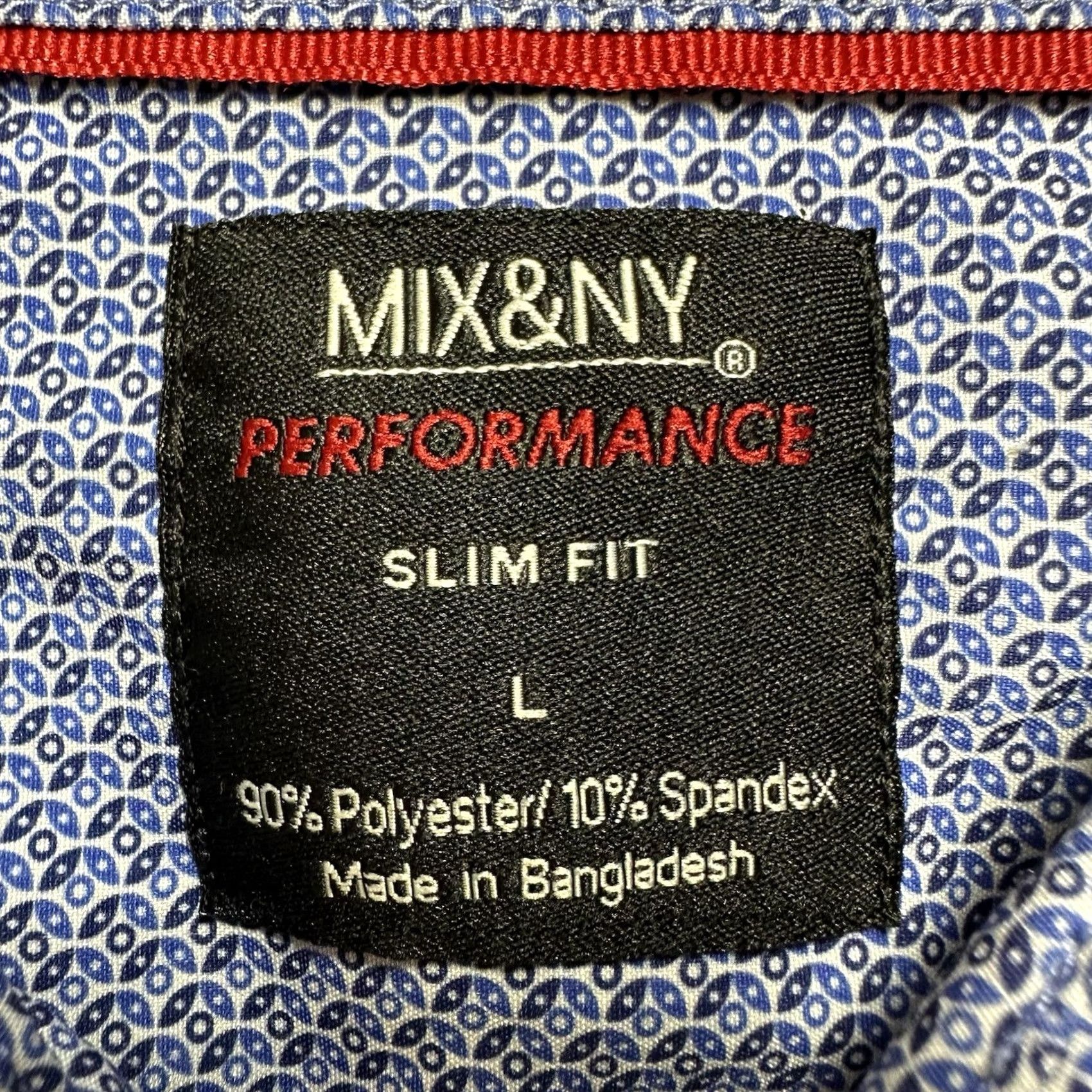 Vintage Mix&NY Blue Geometric AOP Button Up Shirt Mens Large Slim Fit Casual Size US L / EU 52-54 / 3 - 4 Thumbnail
