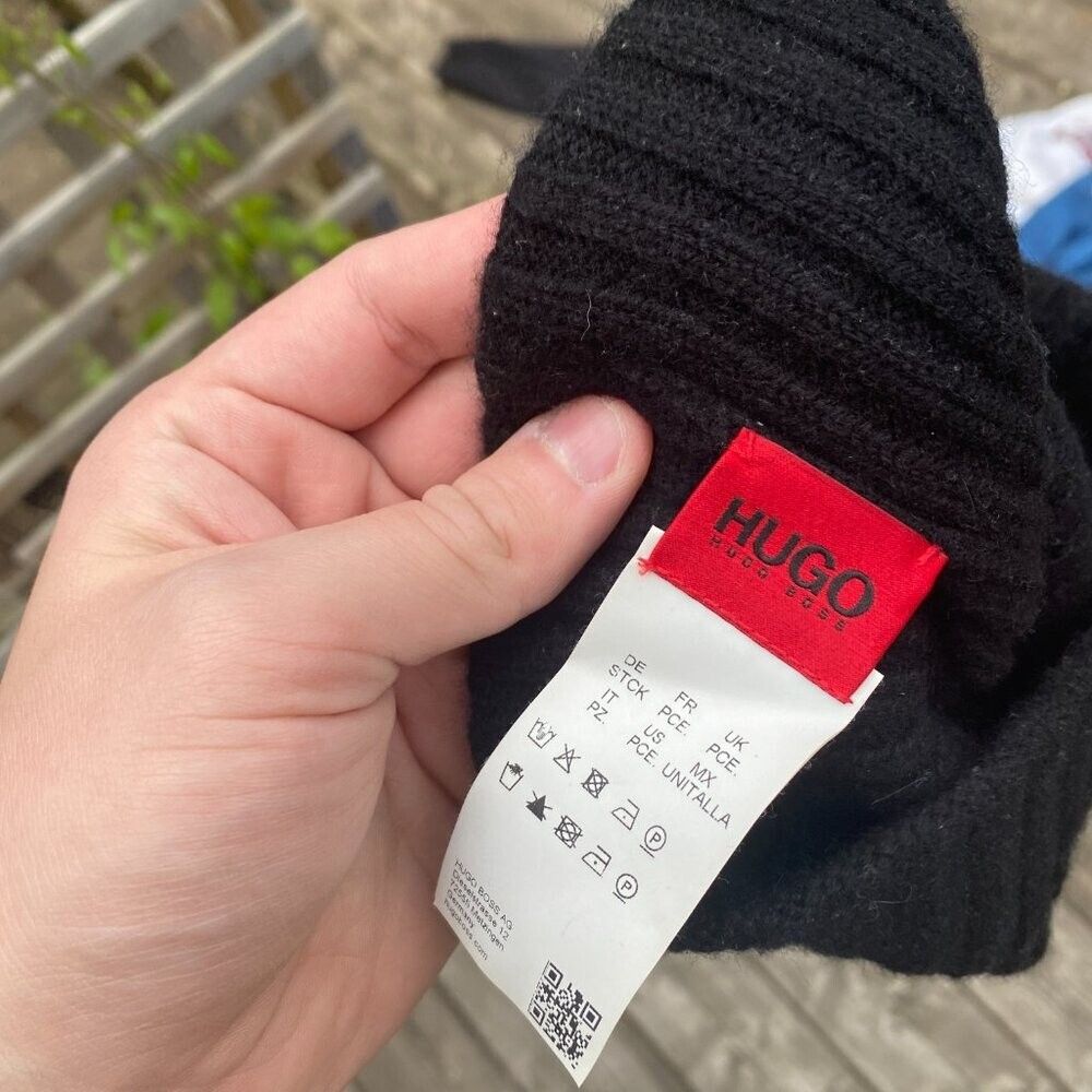 Hugo Boss Hugo Boss Logo Beanie With Black Embroidery Size ONE SIZE - 4 Thumbnail