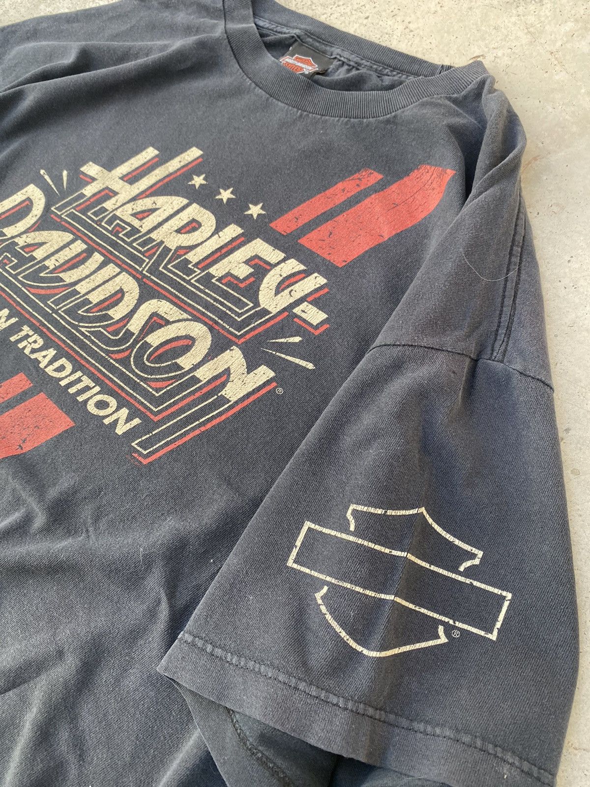 Harley Davidson Vintage Harley Davidson Faded Black Boxy Tees Size US XXL / EU 58 / 5 - 5 Thumbnail