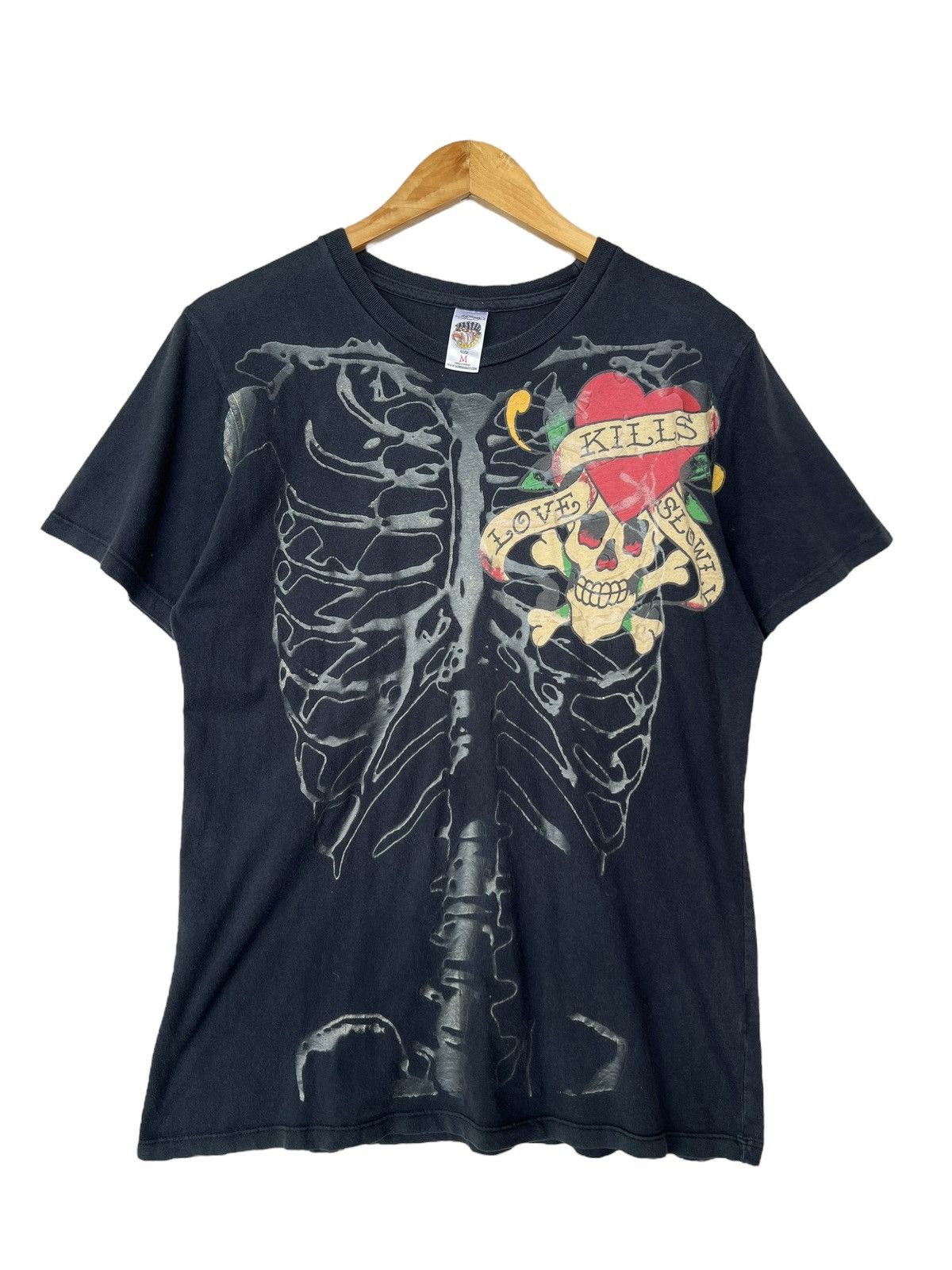 Ed Hardy Ed Hardy Spellout Bones Skull Skeleton Ovp Black Tee Size M Size US M / EU 48-50 / 2 - 2 Thumbnail