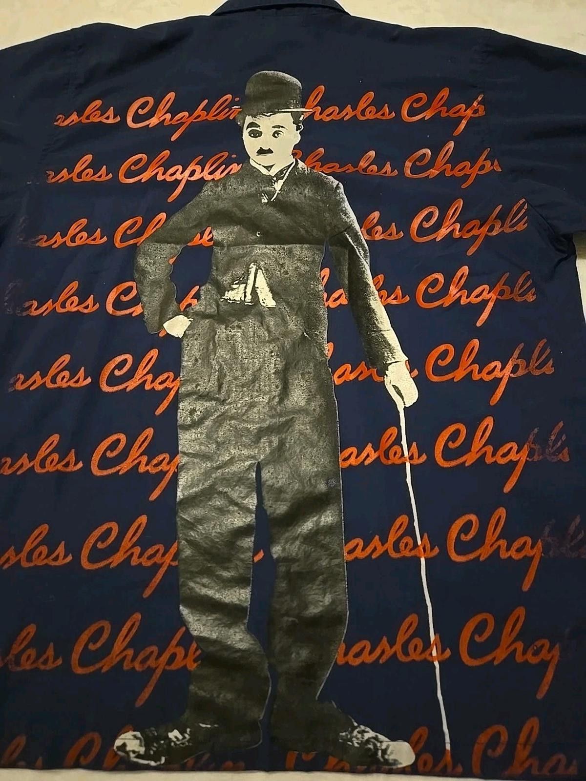 The Unbranded Brand Charlie Chaplin Tramp Button Shirt Size M/L Customized Print Size US M / EU 48-50 / 2 - 8 Thumbnail