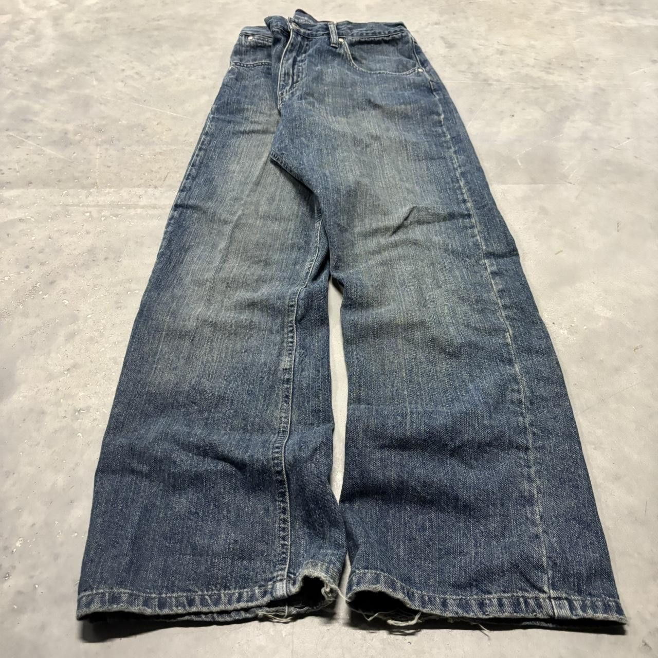 Japanese Brand × Vintage Crazy Vintage Y2K/2000s Grunge Dark Wash Bootcut Denim Jeans! Size US 32 / EU 48 - 3 Thumbnail