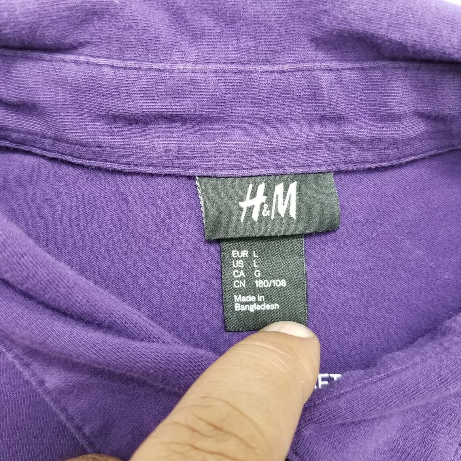 H&M H&M Polo Shirt Mens Large Purple Short Sleeve Button Up Size US L / EU 52-54 / 3 - 6 Thumbnail
