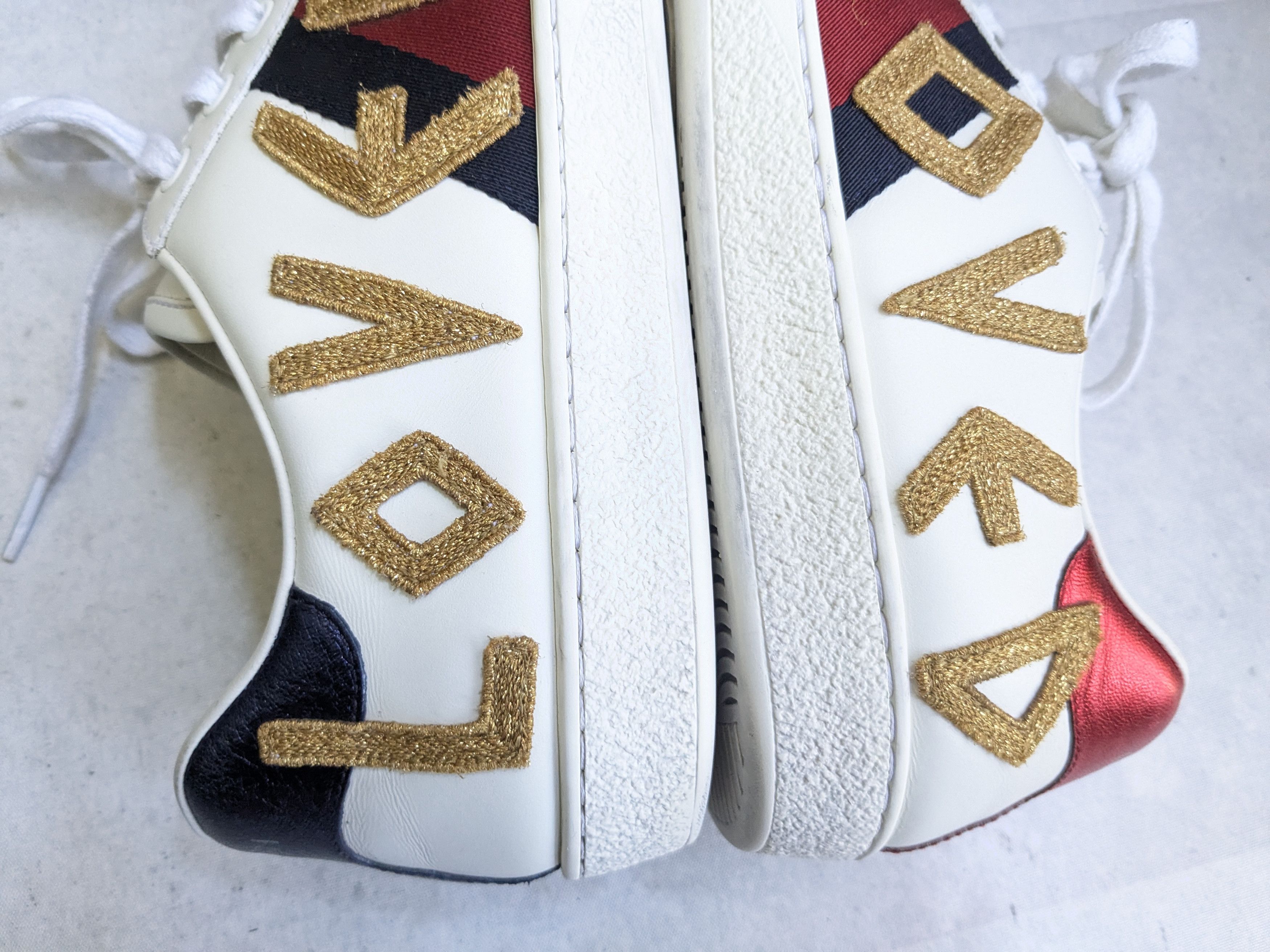 Gucci Gucci Ace Sneakers Loved 8.5 White Low Tops Leather Size US 8.5 / EU 41-42 - 9 Thumbnail