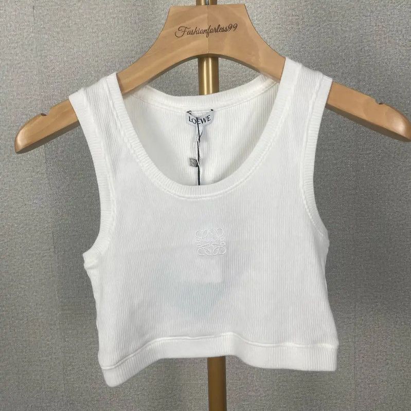 Loewe Loewe White Cotton Crop Top 0089 Size XS / US 0-2 / IT 36-38 - 1 Thumbnail