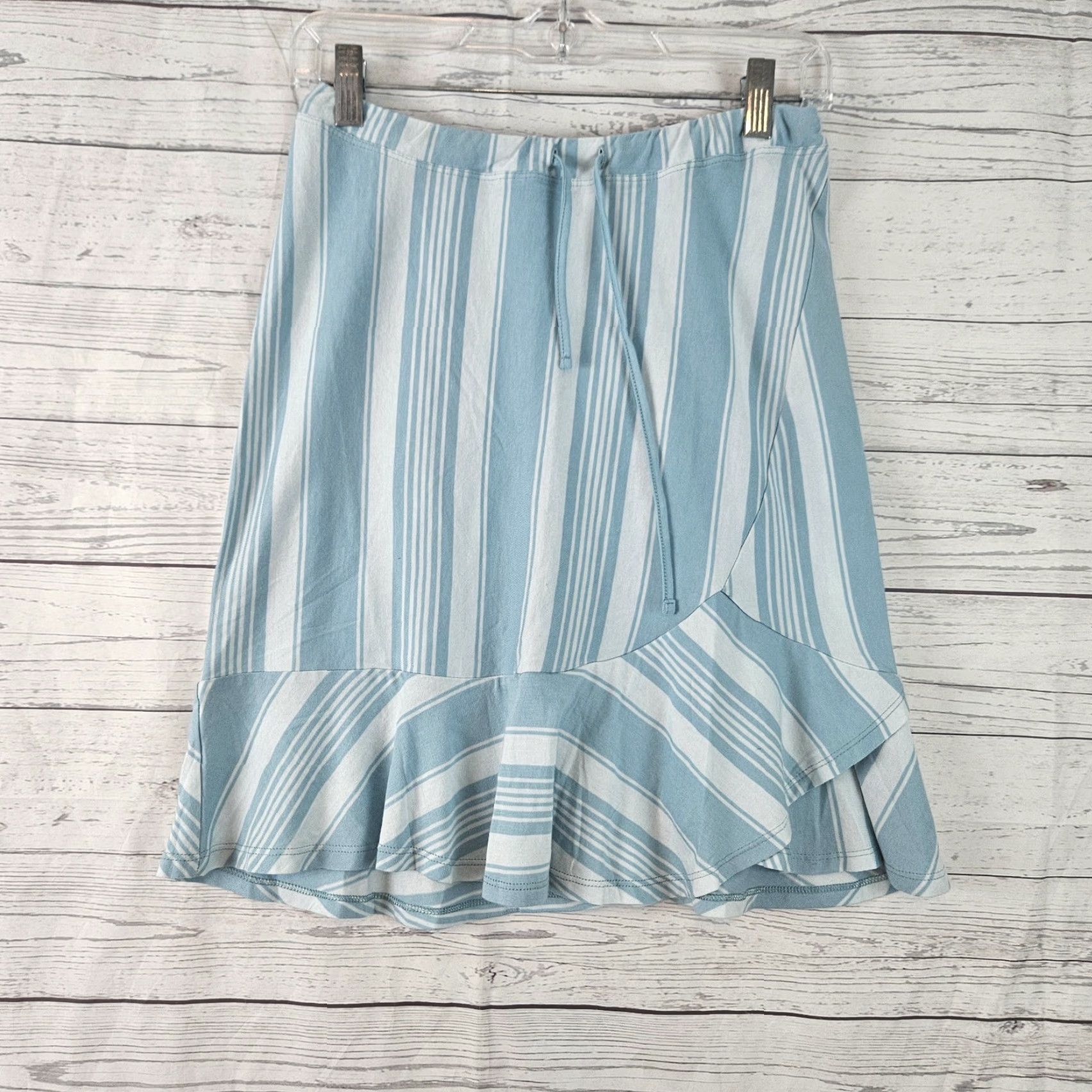 Patagonia Patagonia Skirt XS Womens Alpine Valley Blue Stripe Drawstring Cotton Blend A-Line Short Size 26" / US 2 / IT 38 - 2 Thumbnail