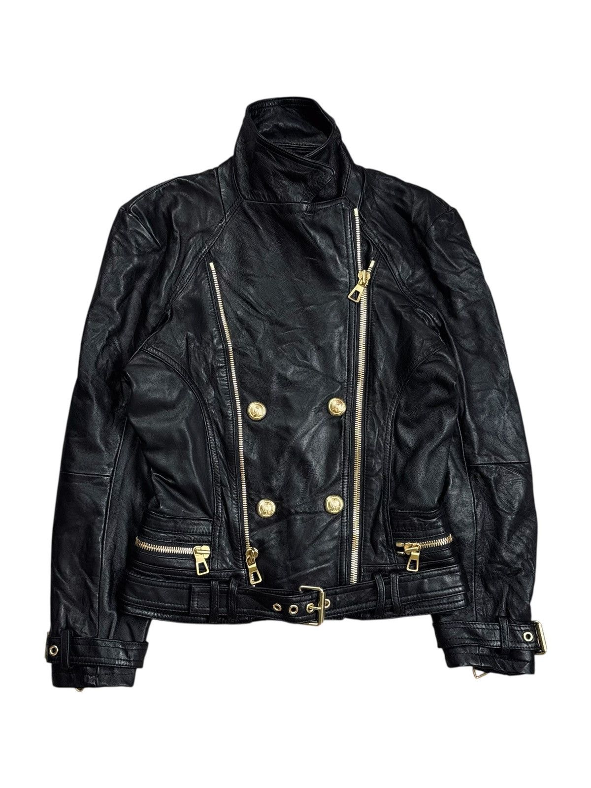 Balmain Archive Balmain by Decarnin x H&M - Leather Jacket Size XS / US 0-2 / IT 36-38 - 5 Thumbnail