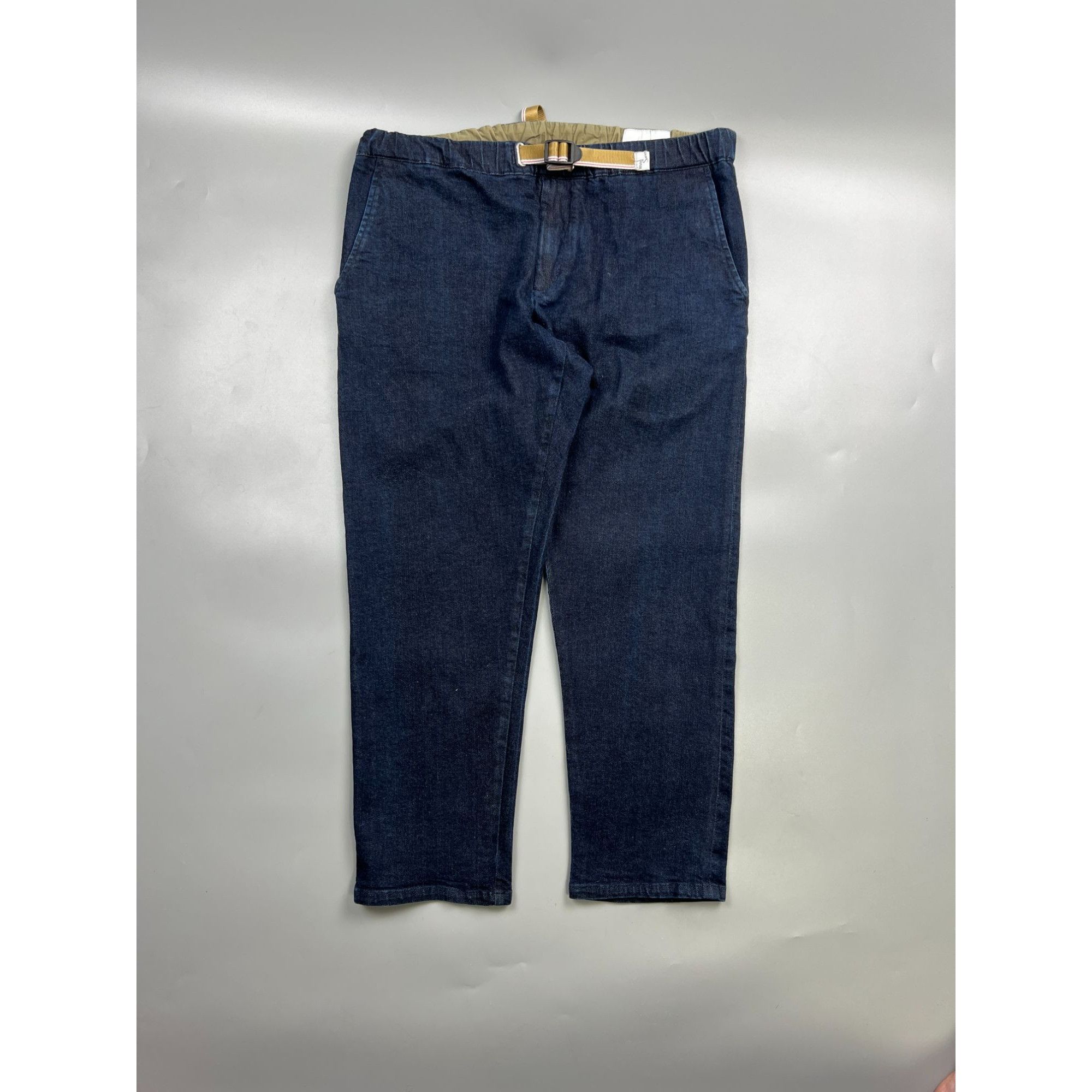 Designer Unisex White Sand Raw Selvedge Denim Jeans Pants (Y0797) Size US 34 / EU 50 - 1 Thumbnail