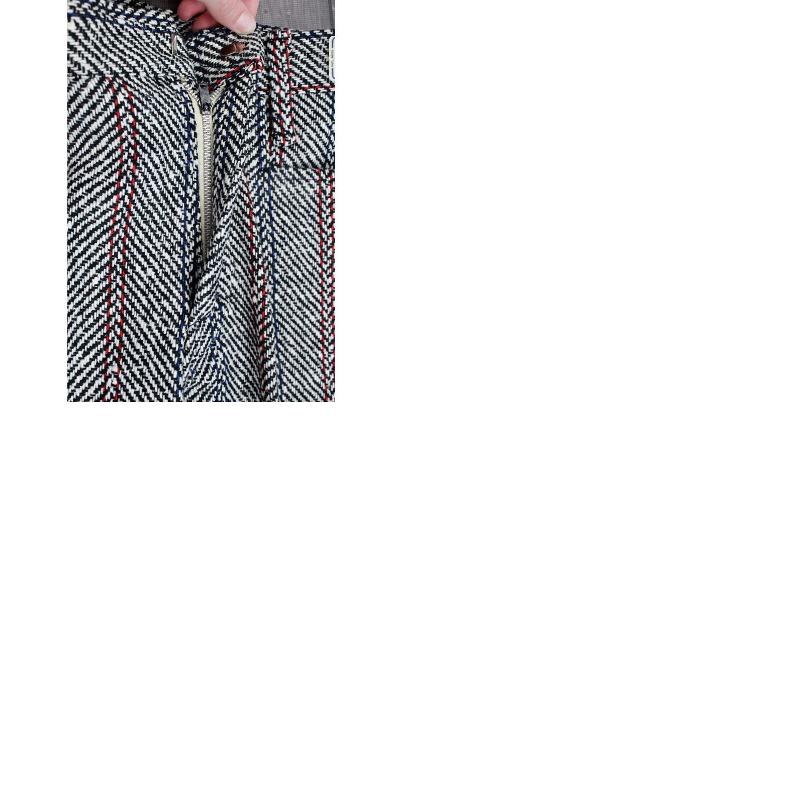 Vintage VTG 60s Boy's Vest Outfit Tweed Tunic Pants Set Black White Red Size 18 1960s Classic Vintage Boys Clothing Size 48R - 9 Thumbnail
