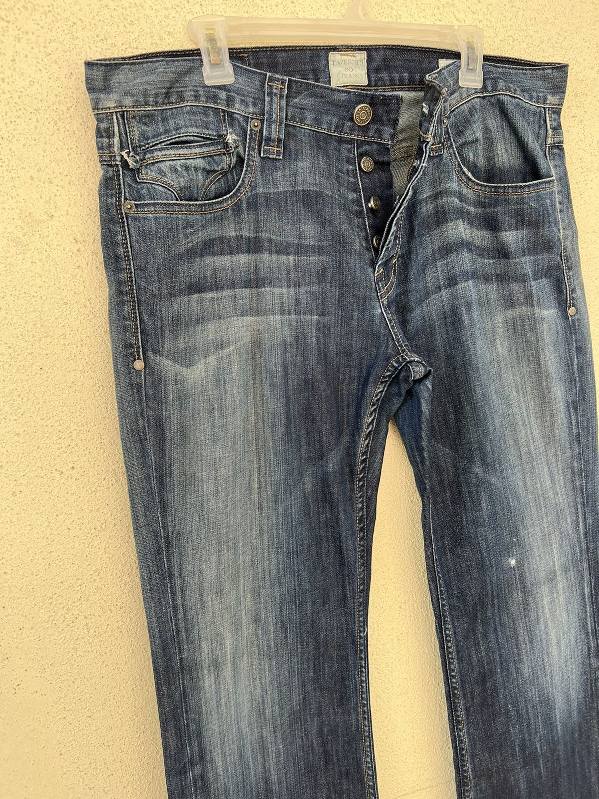 Jimmy Taverniti Vintage Taverniti So Jeans James 19 Fade Blue Denim Flare Size US 36 / EU 52 - 7 Thumbnail
