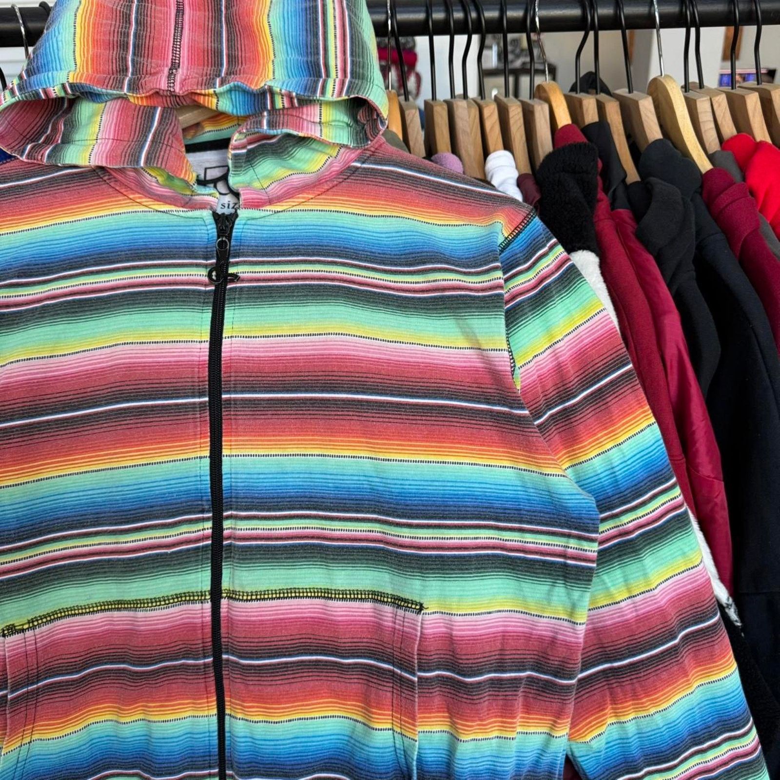 Other Vintage Y2K Women's CCS Striped Zip Up Light Hoodie Size XS / US 0-2 / IT 36-38 - 3 Thumbnail