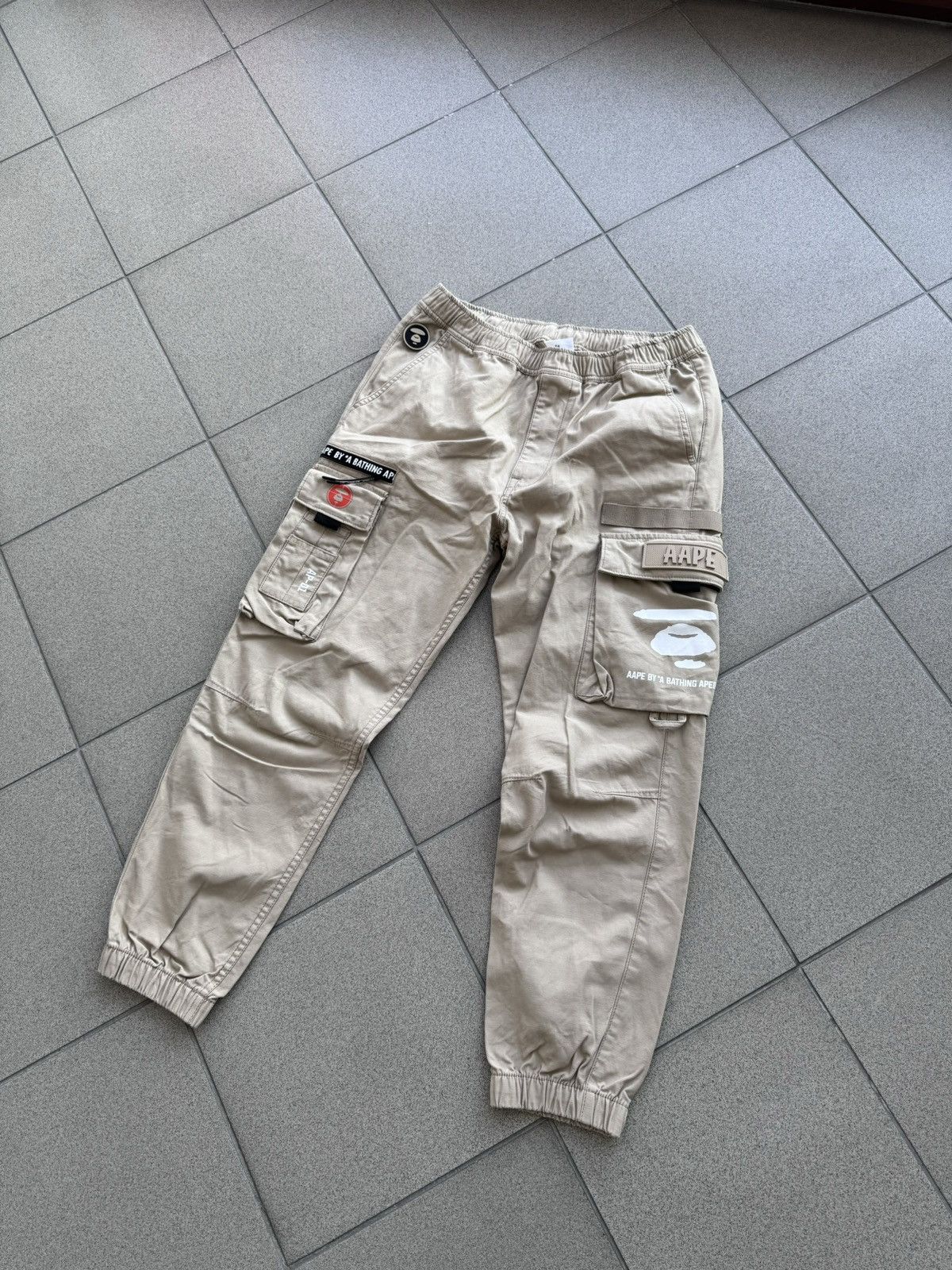 Image of Aape By A Bathing Ape Cargo Pants in Beige, Men's (Size 33)