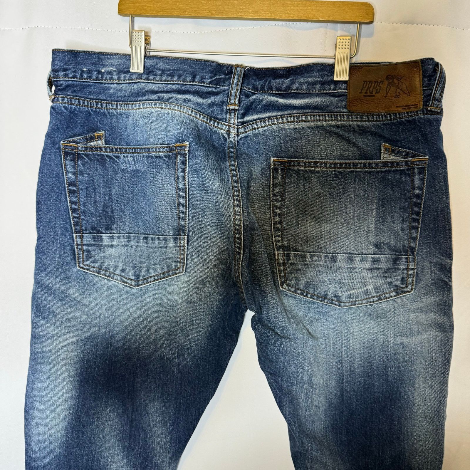 Prps PRPS Mens Windsor Fit Bootcut Jeans 38 Whiskered Button Fly Size US 38 / EU 54 - 5 Thumbnail