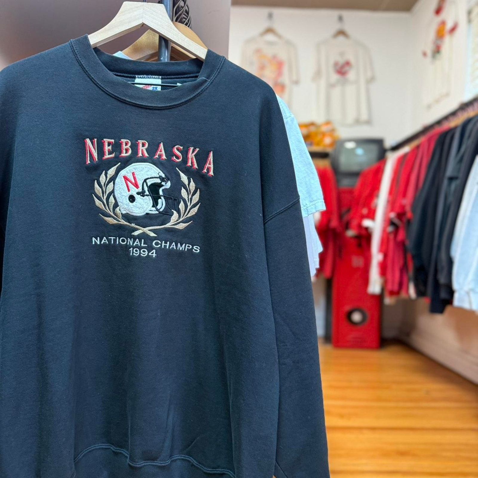 Vintage Vintage 90s Nebraska Huskers Cornhuskers Crewneck Size US XXL / EU 58 / 5 - 1 Thumbnail