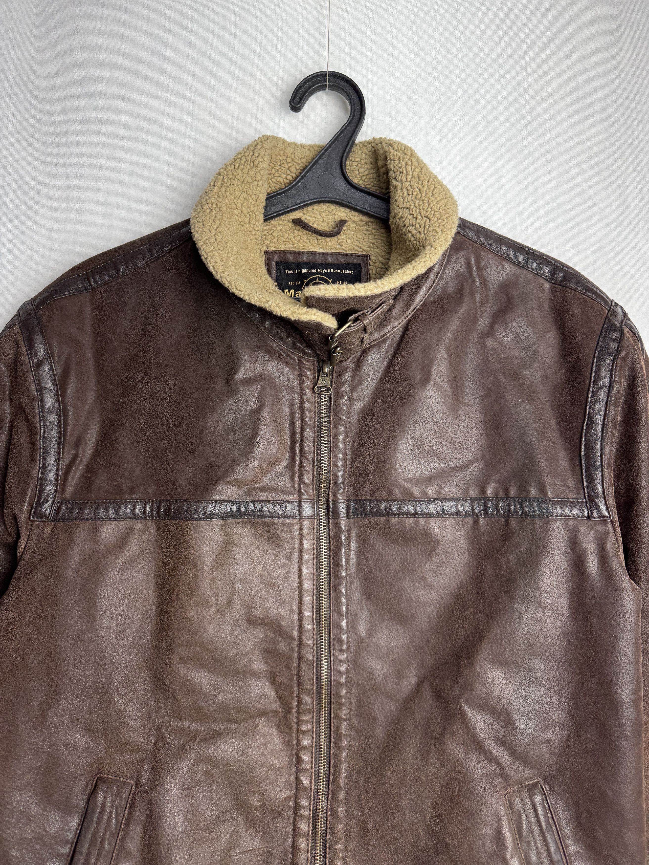 Genuine Leather × Leather MAYS & ROSE men’s zipped leather jacket Size US S / EU 44-46 / 1 - 4 Thumbnail