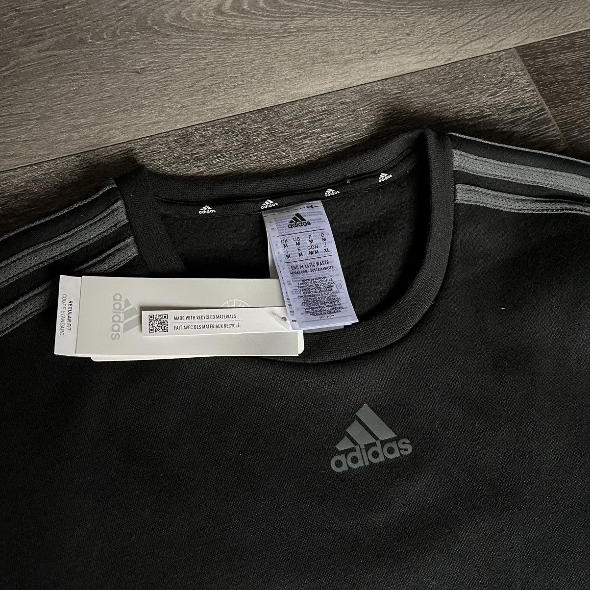 Adidas New Mens Adidas Crewneck Sweatshirt Pullover 3 Stripes Black Size US M / EU 48-50 / 2 - 3 Thumbnail
