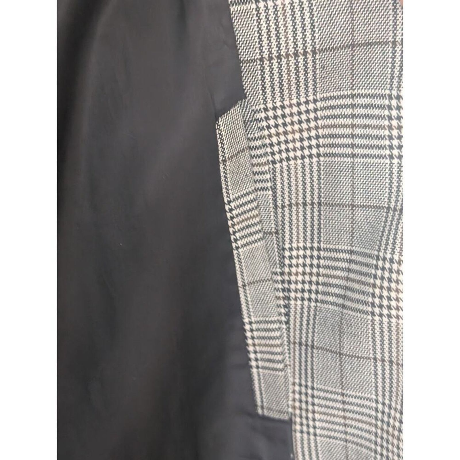 Topman Topman Plaid Zip Jacket Mens L Gray Check Lightweight Coat Size US L / EU 52-54 / 3 - 8 Thumbnail