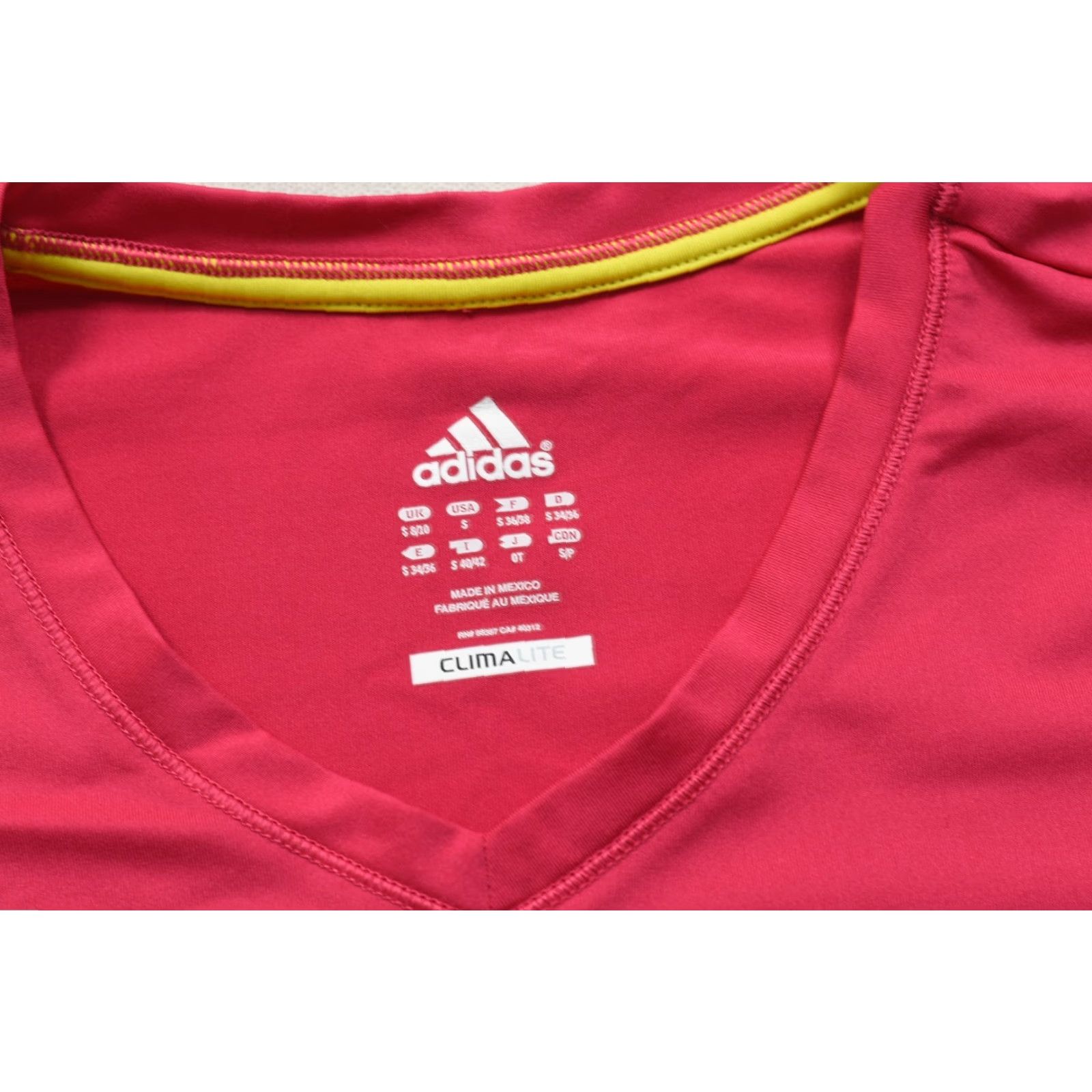 Adidas Adidas Climalite Women's Small Pink V-Neck Short Sleeve T-Shirt Sh Size S / US 4 / IT 40 - 8 Thumbnail