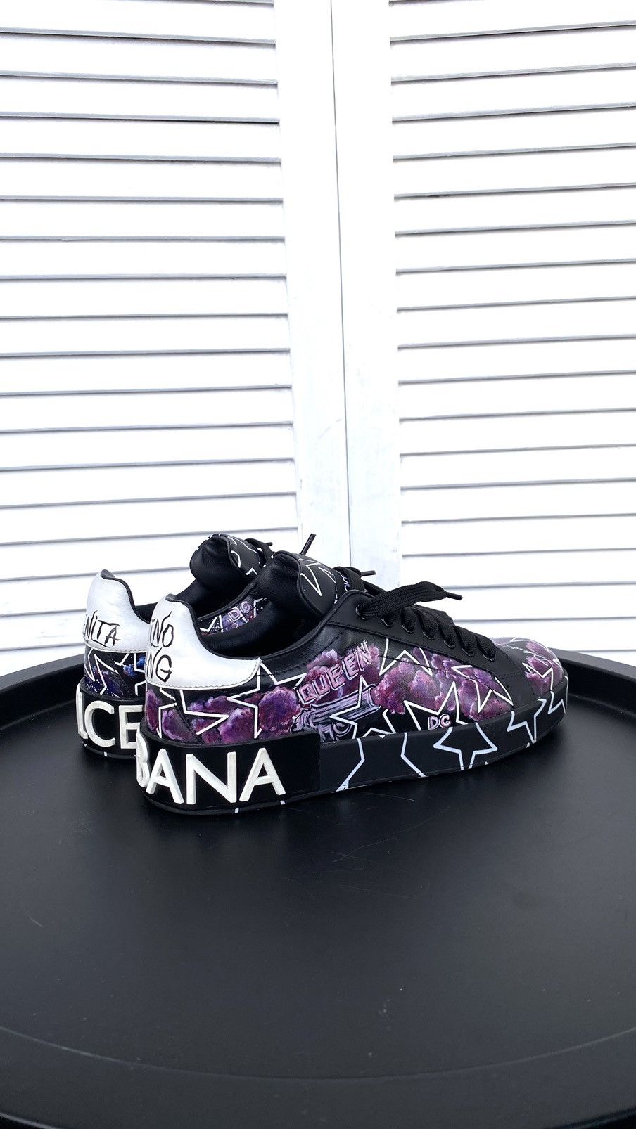 Dolce & Gabbana × Vintage Dolce & Gabbana Mixed Star Print Portofino Custom Sneakers Size US 7 / IT 37 - 8 Thumbnail