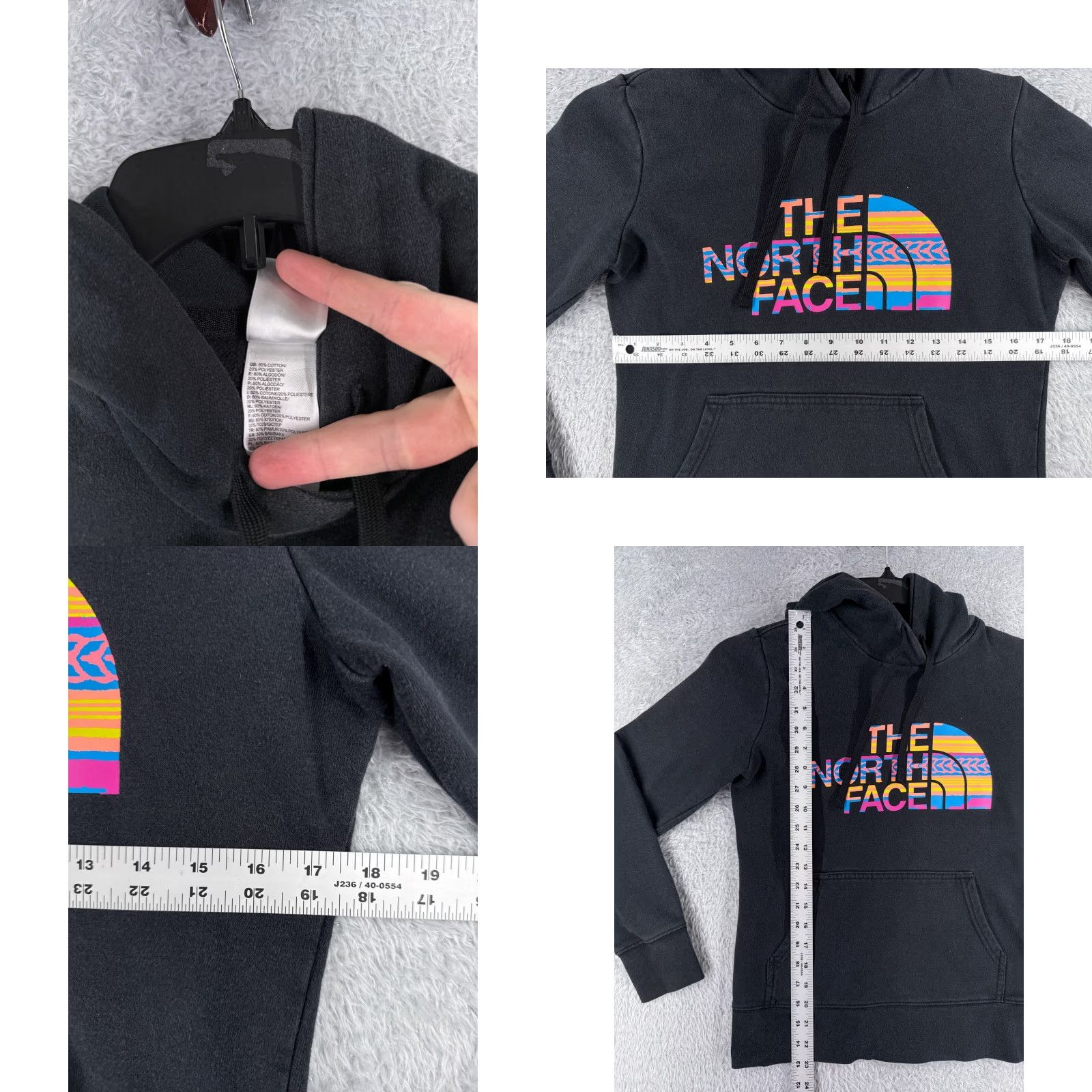 The North Face The North Face Hoodie Womens Small Black Pink Pullover Cotton Blend Logo Pocket Crew Neck Performance/Activewear - White? Size S / US 4 / IT 40 - 8 Thumbnail
