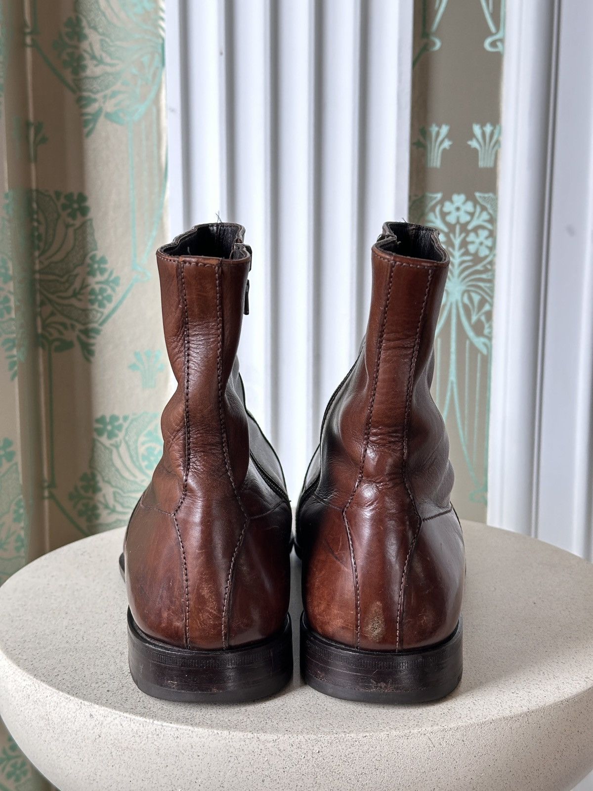 Prada PRADA Zip Brown Leather Perforation Boots Size: 8,5 / 42,5 Size US 8.5 / EU 41-42 - 4 Thumbnail