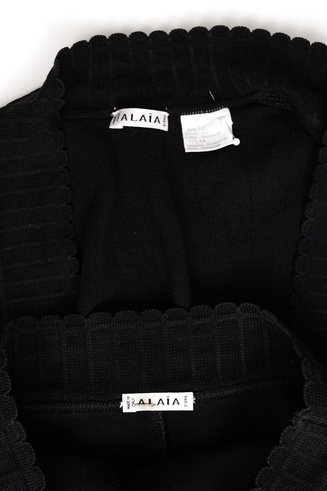 Alaia Alaia 1992 Runway Black Cardigan and Skirt Set Size XS / US 0-2 / IT 36-38 - 6 Thumbnail