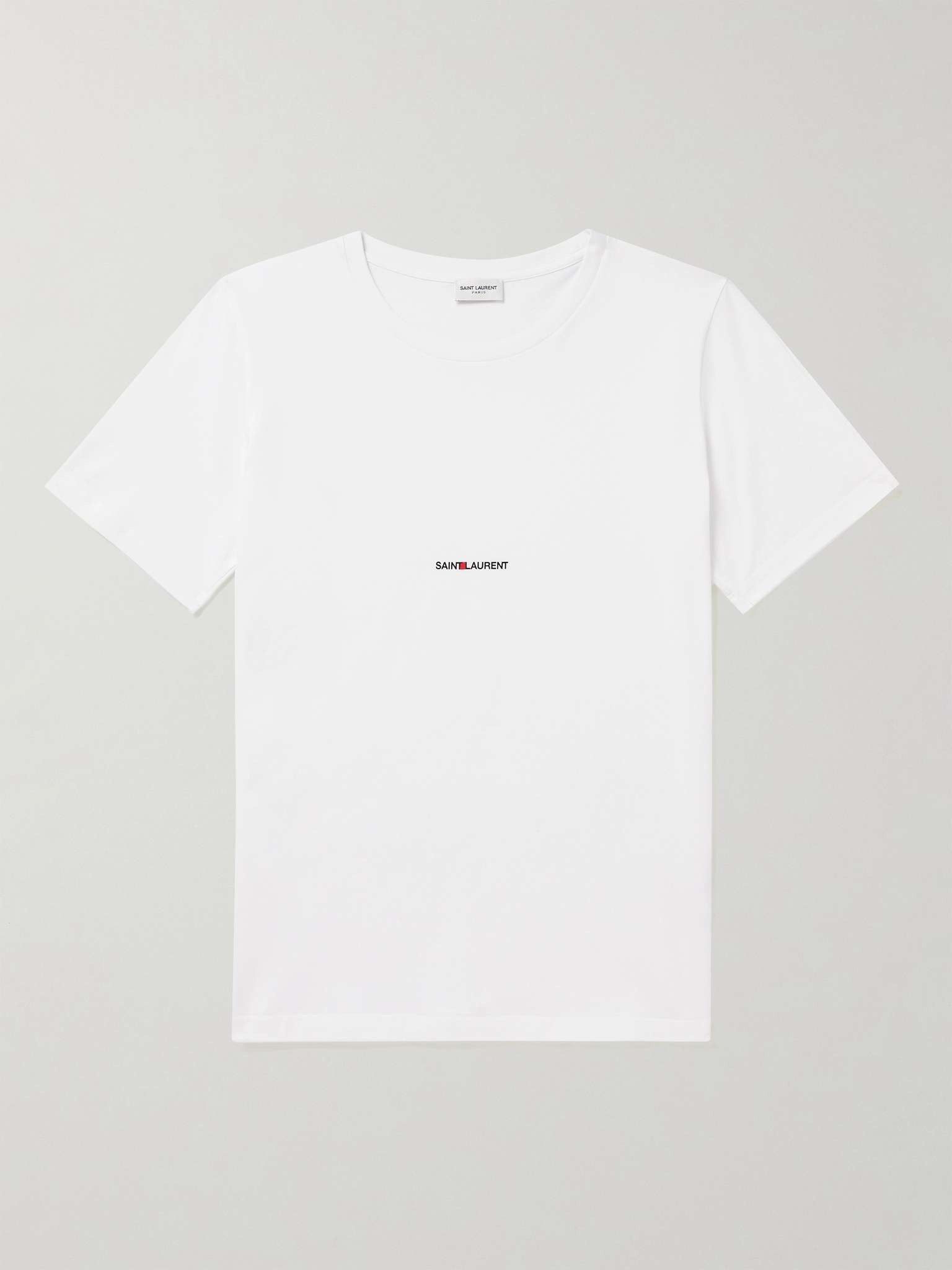 Saint Laurent Paris o1tr1nto0325 Logo Print T-Shirt in White Size US XL / EU 56 / 4 - 1 Thumbnail