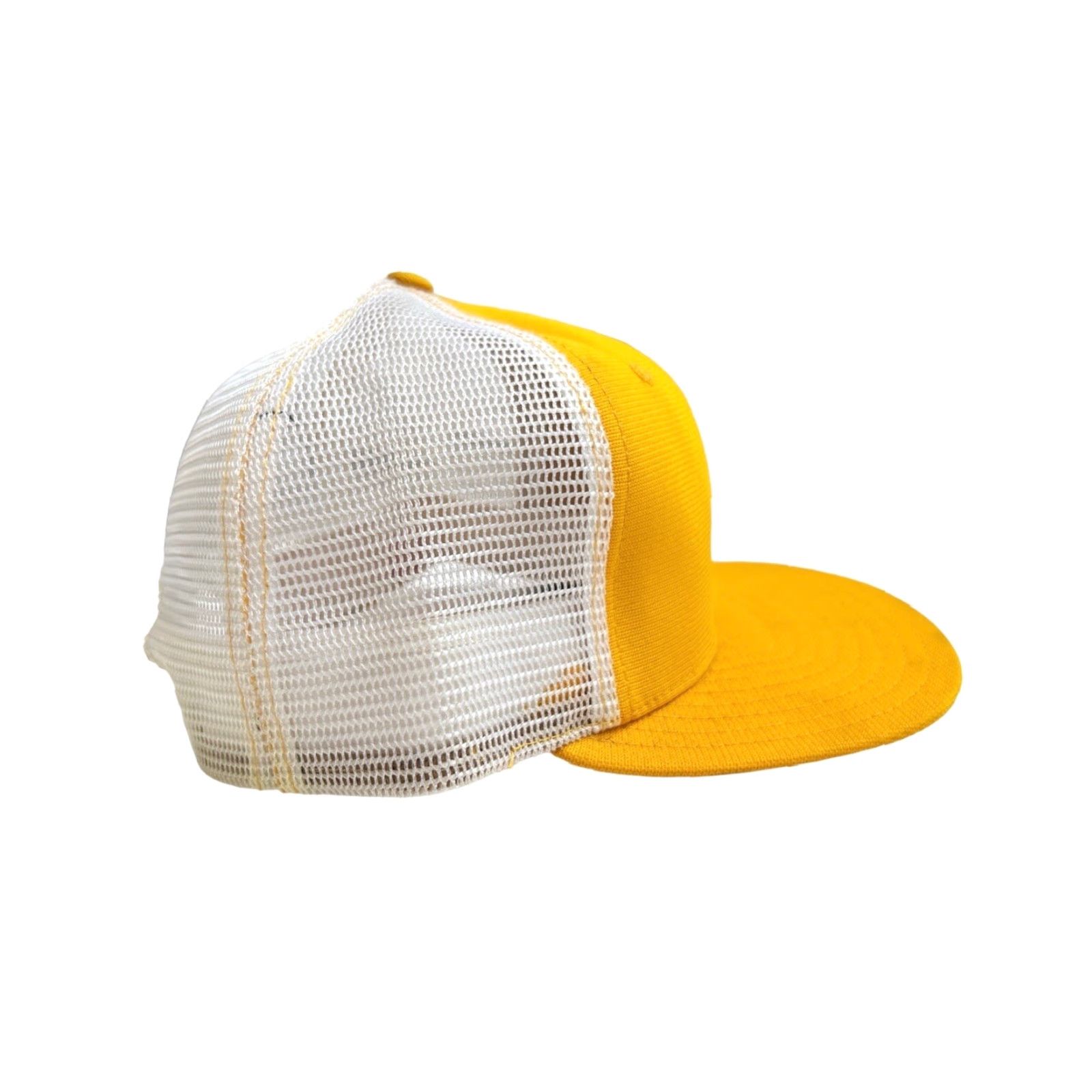 New Era VINTAGE New Era Snapback Hat Trucker Adjustable USA 90s Deadstock NWOT Yellow Mens Size S/M Size ONE SIZE - 2 Thumbnail