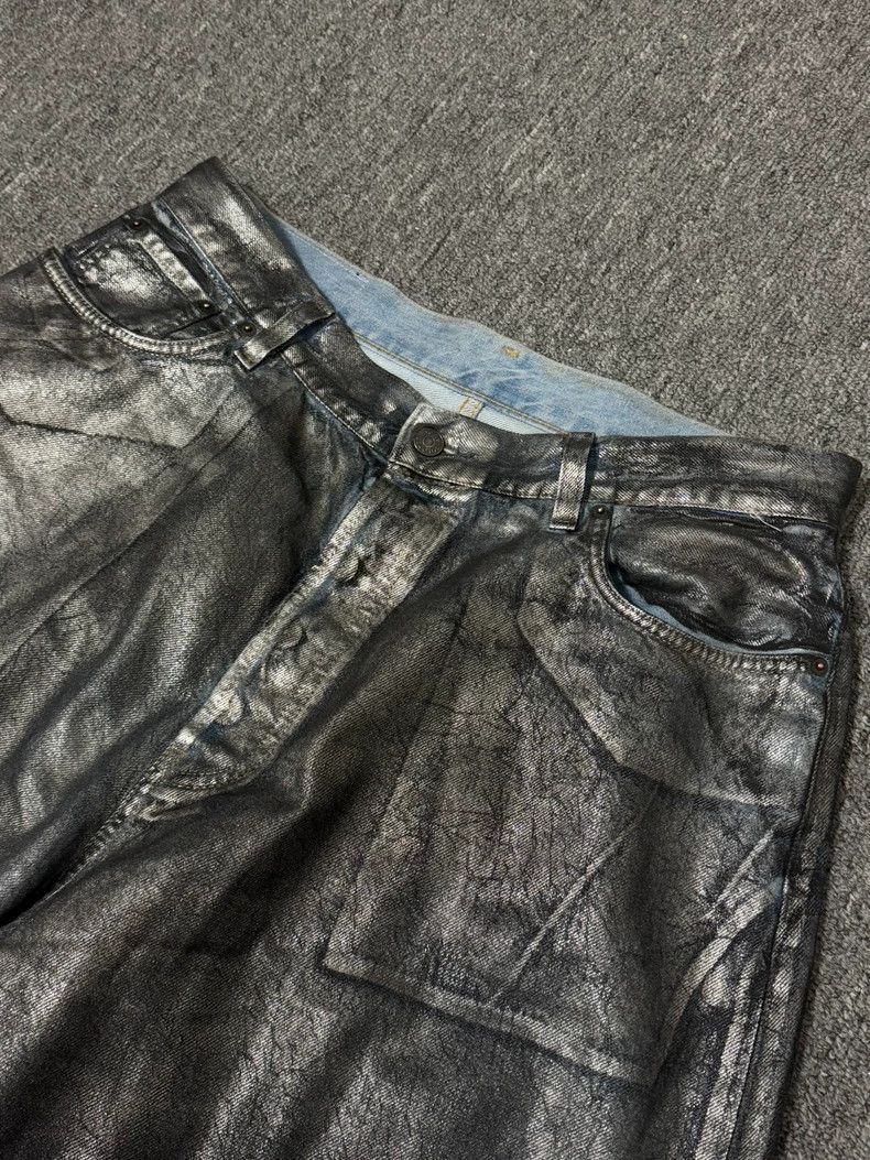 Acne Studios Silver Coated Waxed Denim Pants- Size US 34 / EU 50 - 2 Thumbnail