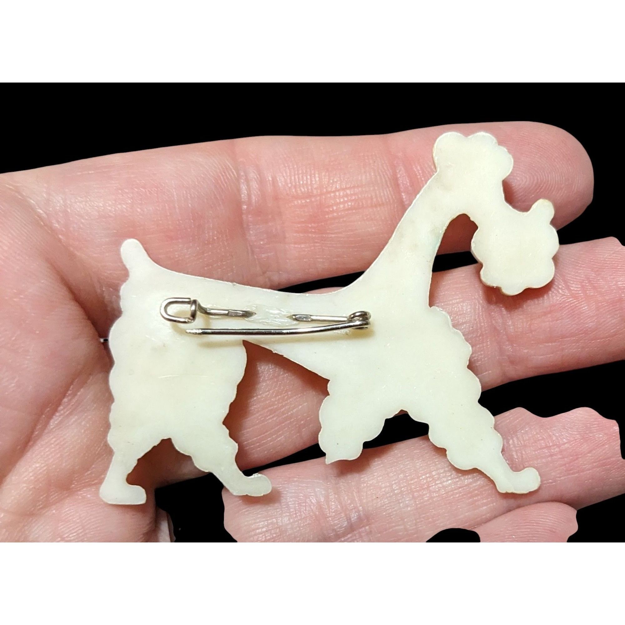 Other Vintage 50s White Shimmer Poodle Brooch Size ONE SIZE - 3 Thumbnail