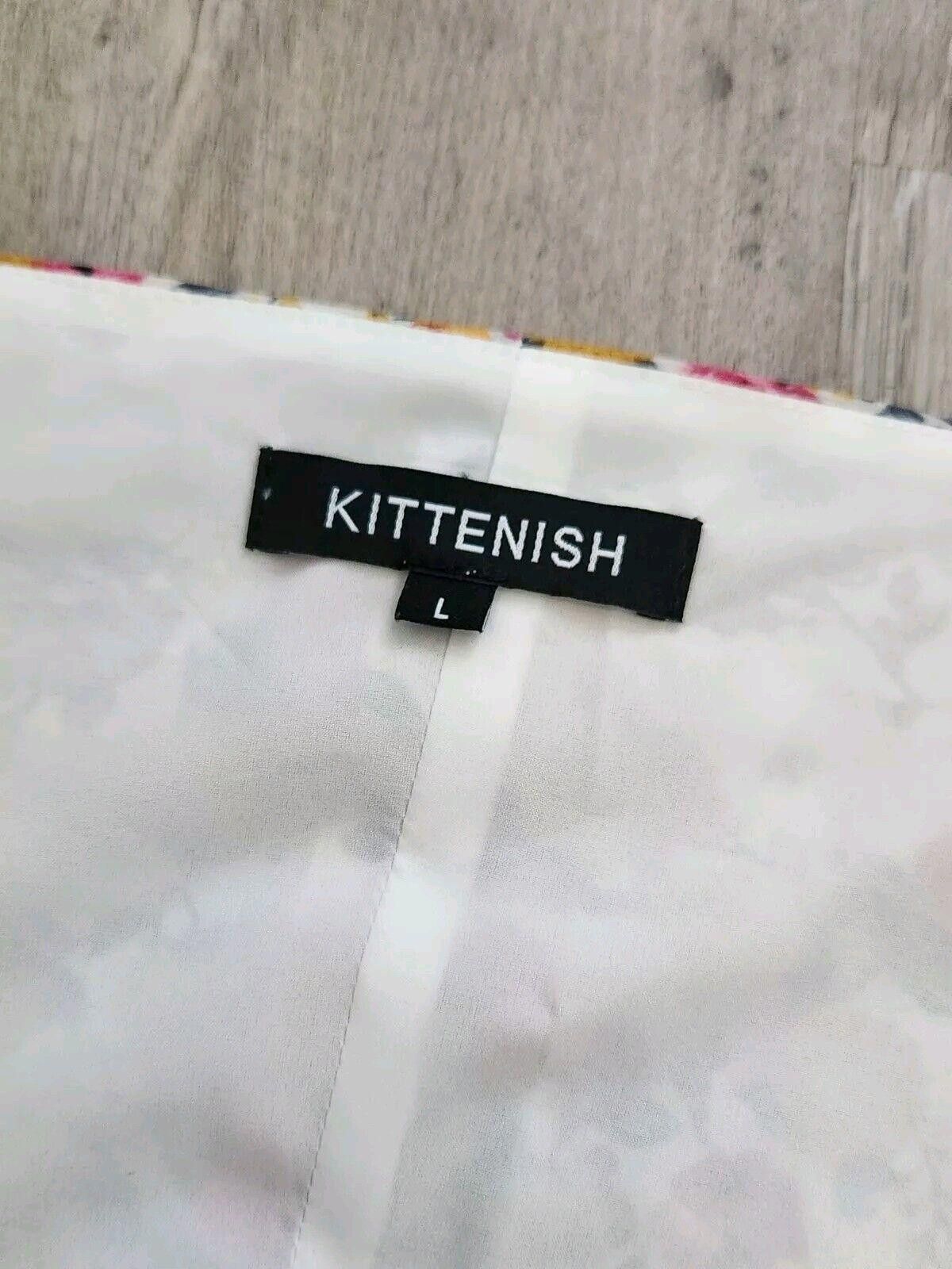 Designer Kittenish Crop Top Large long Bell Sleeves Floral Sweetheart Size L / US 10 / IT 46 - 3 Thumbnail