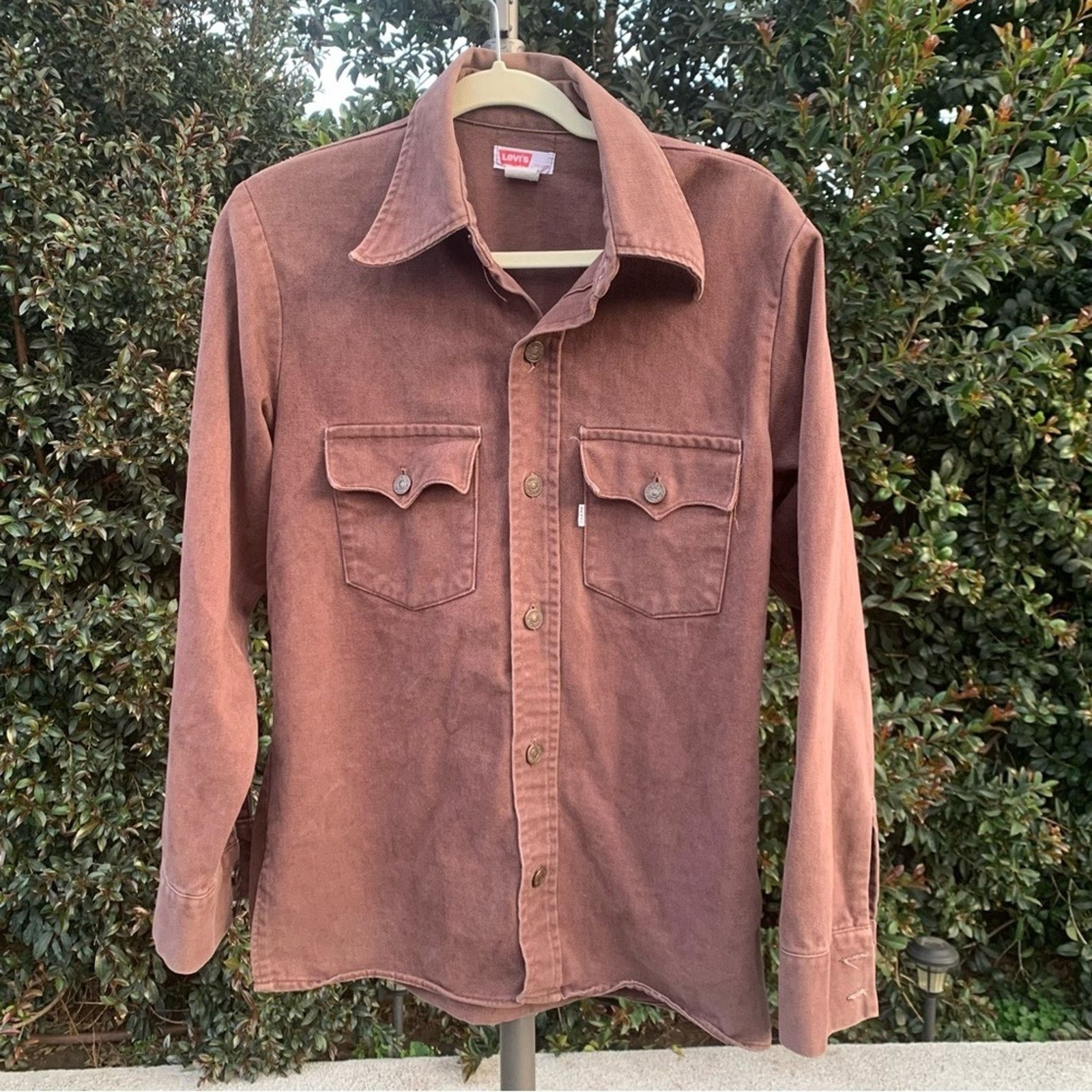 Levi's Vintage 1970s Levi's Brown Button-Down Cotton Jacket Big E Size US M / EU 48-50 / 2 - 1 Thumbnail