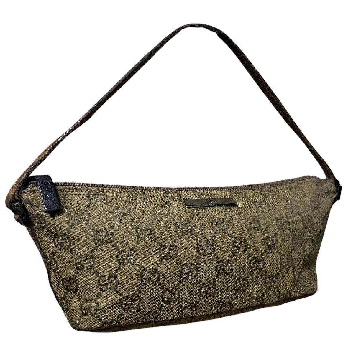 Gucci Gucci GG Handbag Canvas Boat Pochette Monogram Bag Vintage Size ONE SIZE - 2 Thumbnail