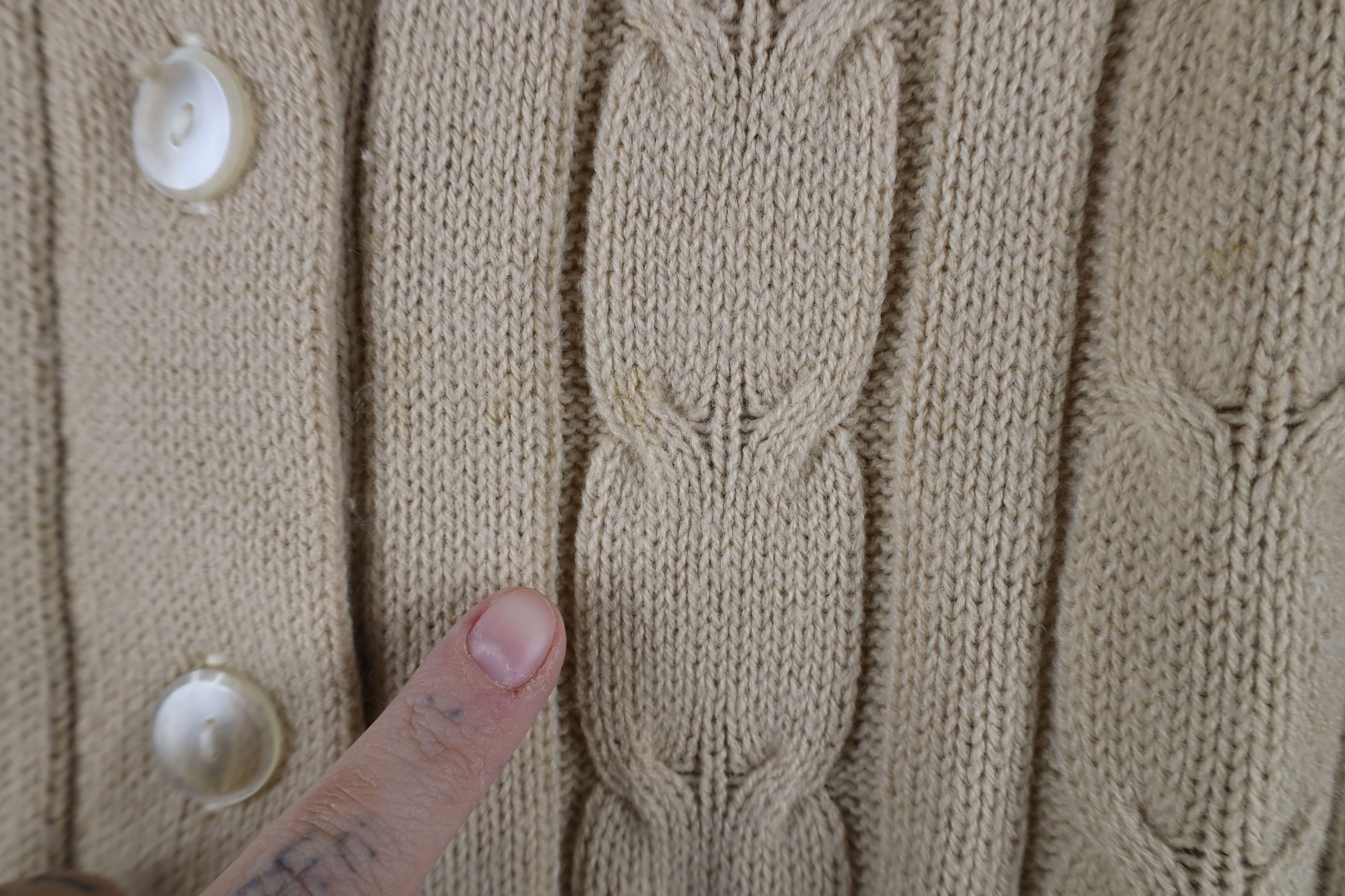 Vintage Vintage 70s Streetwear Chunky Cable Knit Cardigan Sweater Size XS / US 0-2 / IT 36-38 - 4 Thumbnail